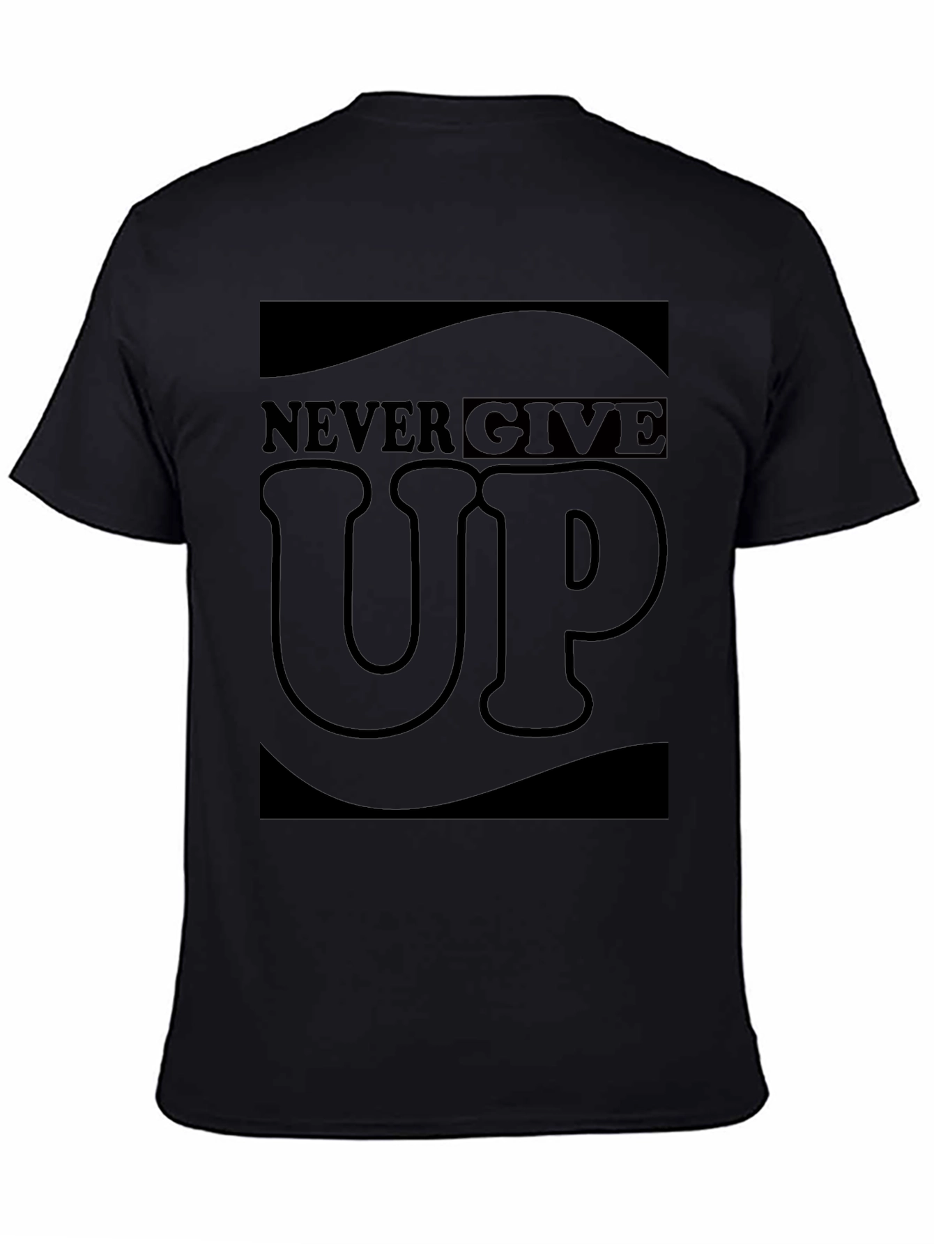 Never Give Up Graphic T-Shirt - Motivational Black Tee