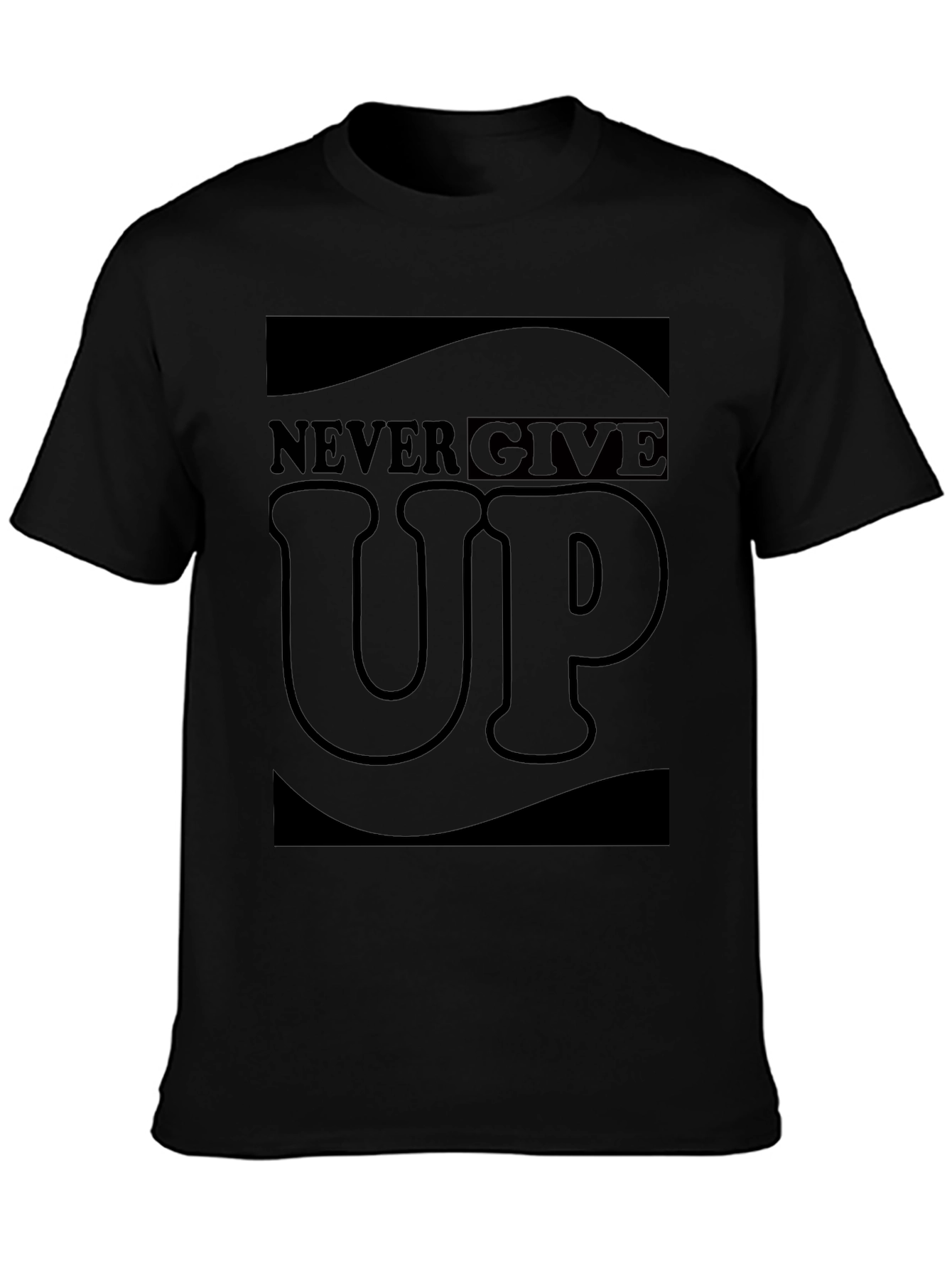 Never Give Up Graphic T-Shirt - Motivational Black Tee