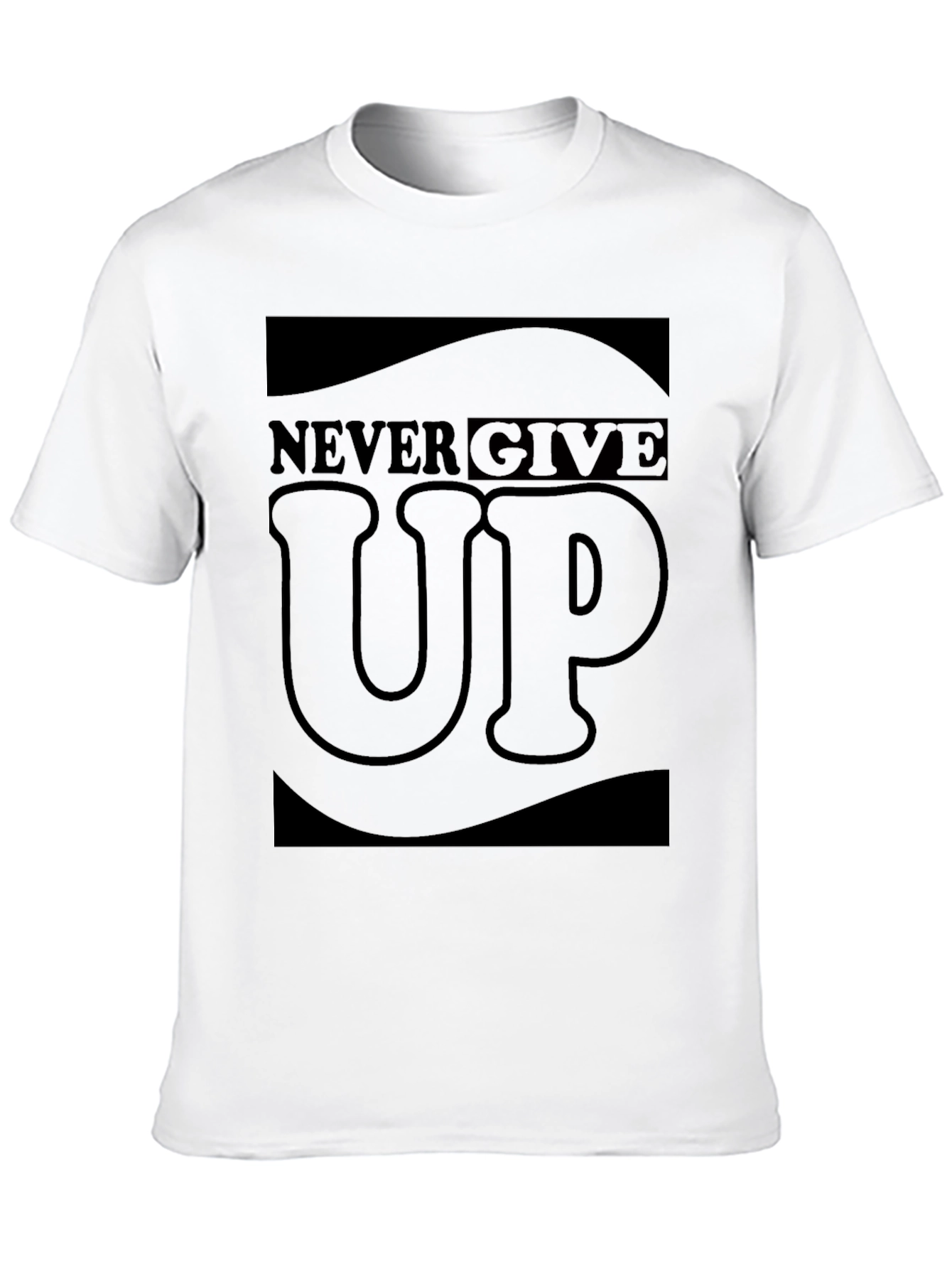 Never Give Up Graphic T-Shirt - Motivational Black Tee