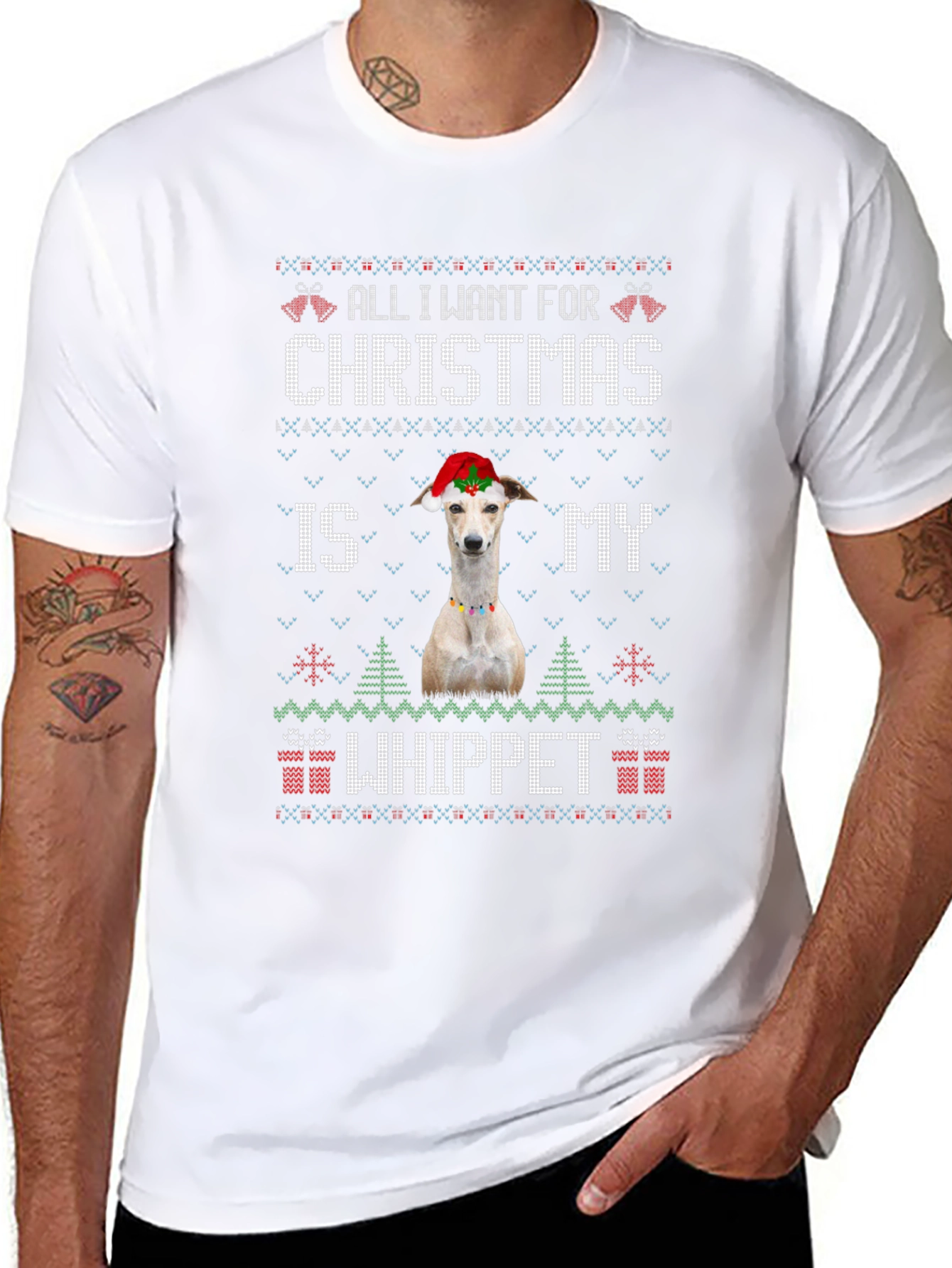 Christmas Whippet Dog T-Shirt