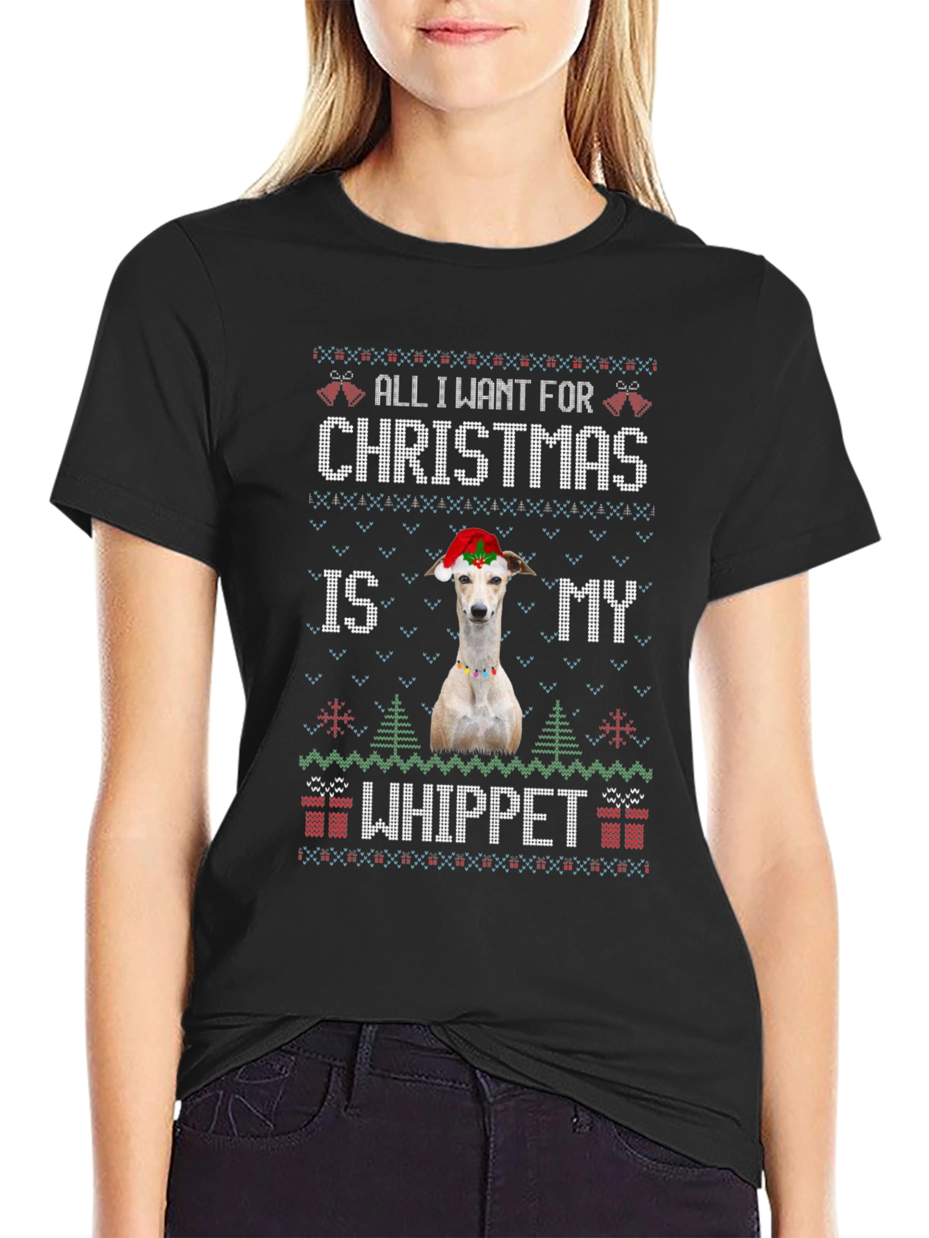 Christmas Whippet Dog T-Shirt