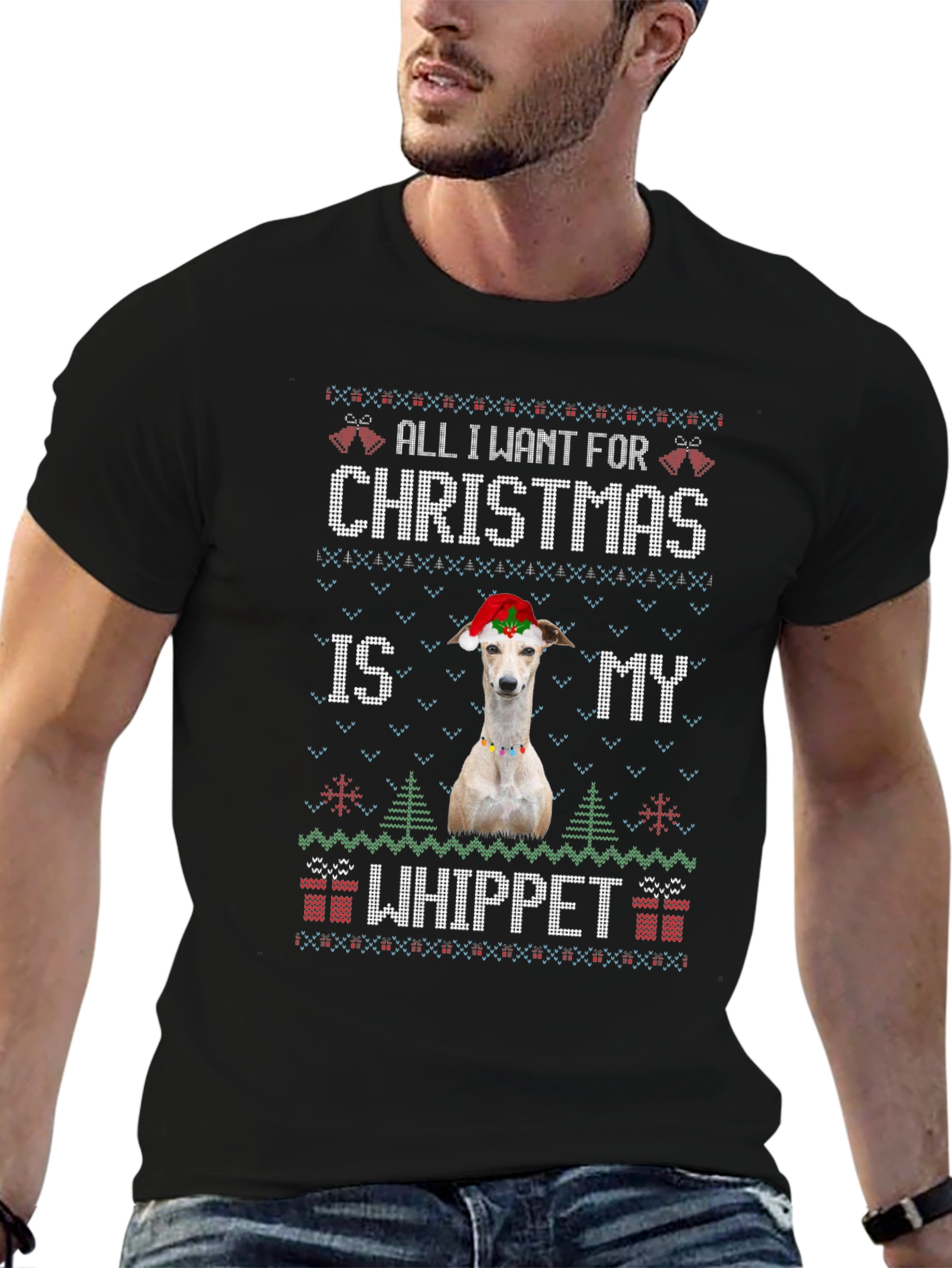 Christmas Whippet Dog T-Shirt