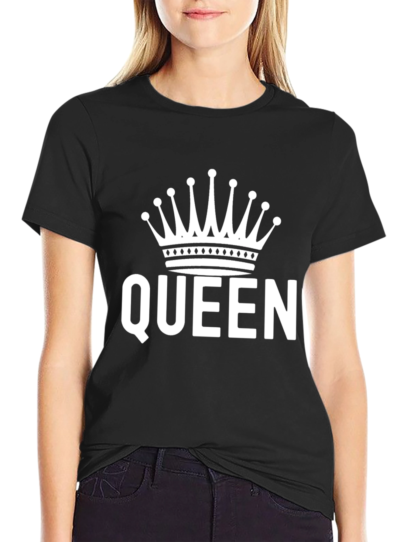 Queen Crown Graphic Tee - Black