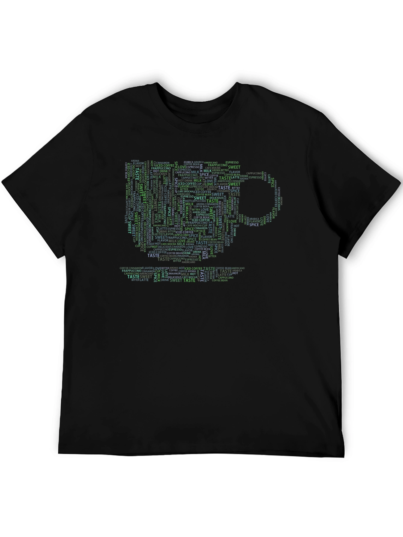 Coffee Lover Word Art Graphic Tee - Black