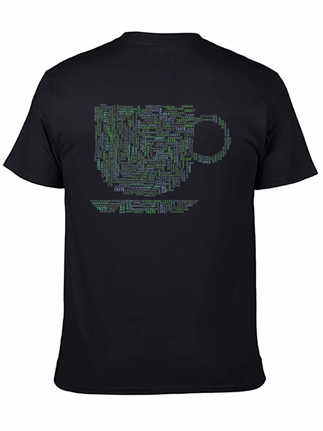 Coffee Lover Word Art Graphic Tee - Black
