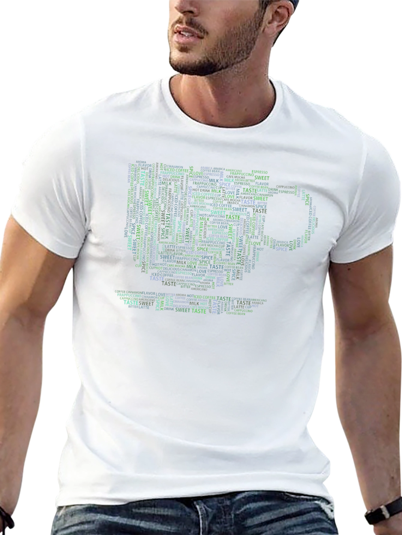 Coffee Lover Word Art Graphic Tee - Black