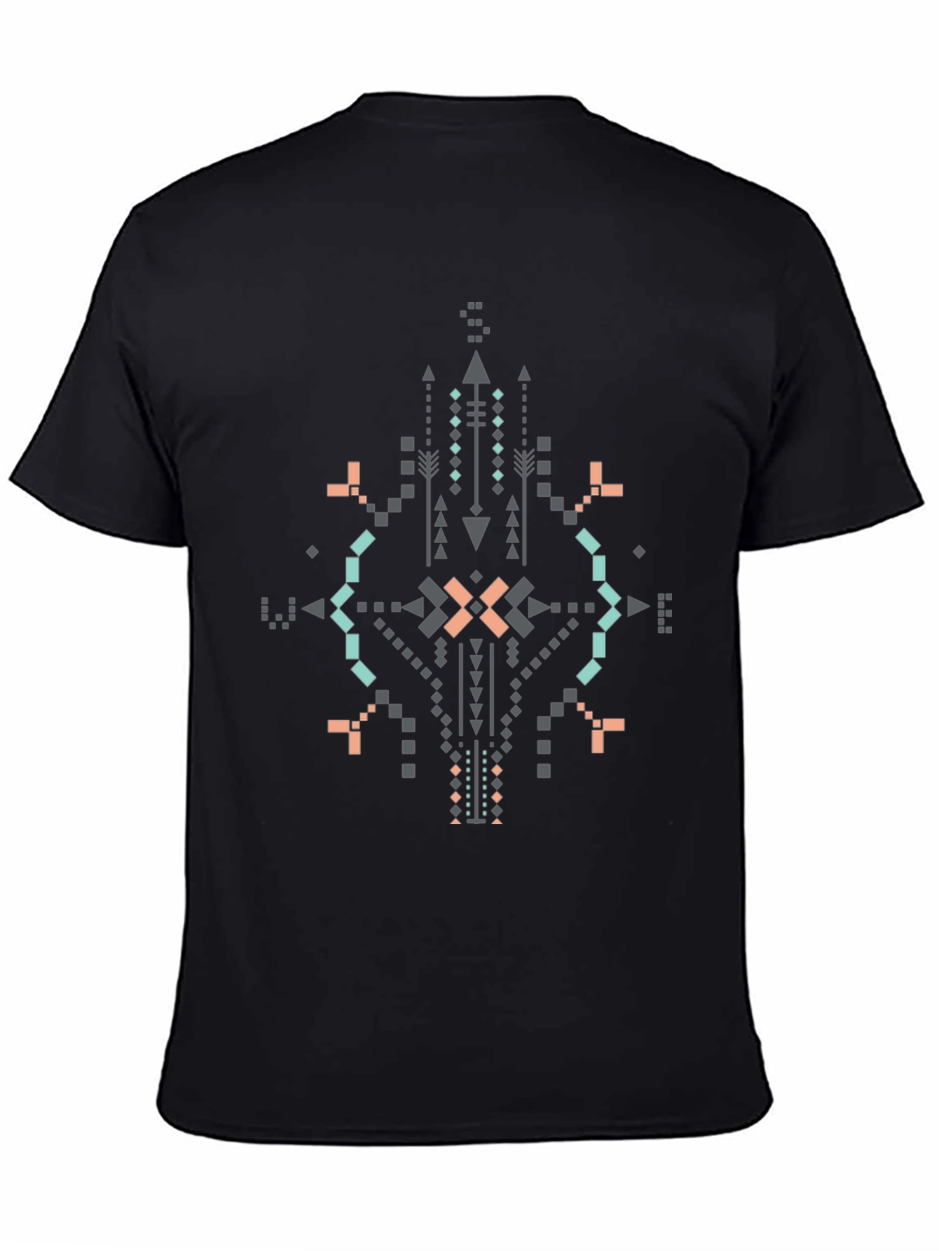 Geometric Print Black T-Shirt