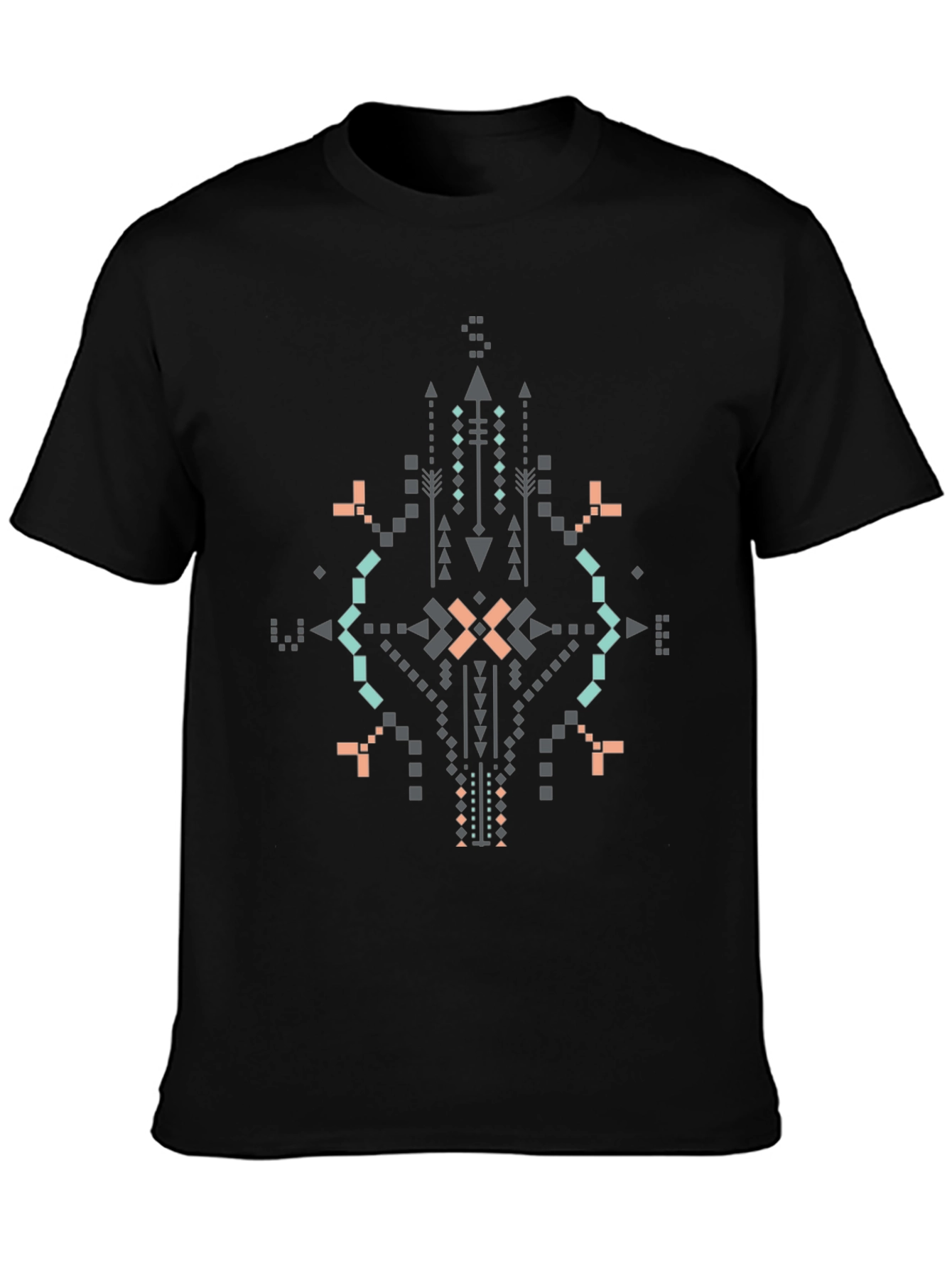 Geometric Print Black T-Shirt