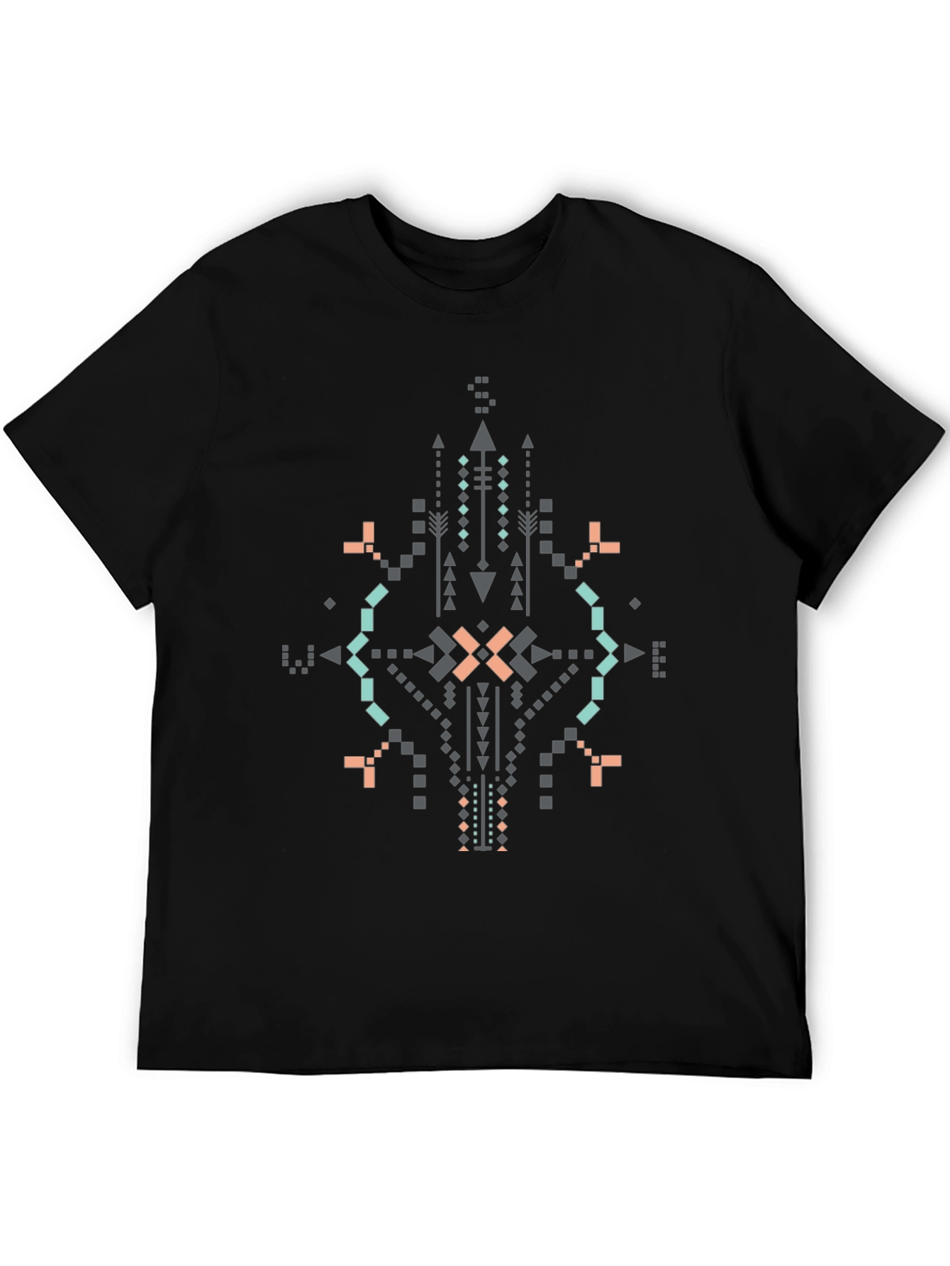 Geometric Print Black T-Shirt