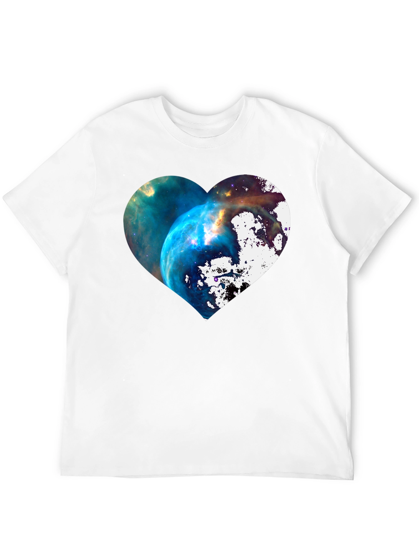 Galaxy Heart Graphic Black T-Shirt