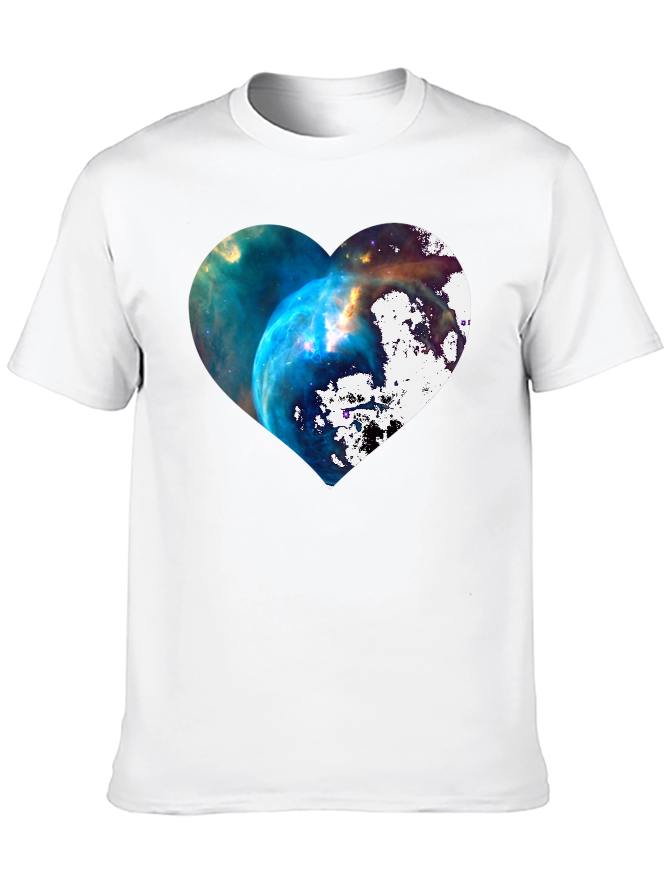 Galaxy Heart Graphic Black T-Shirt
