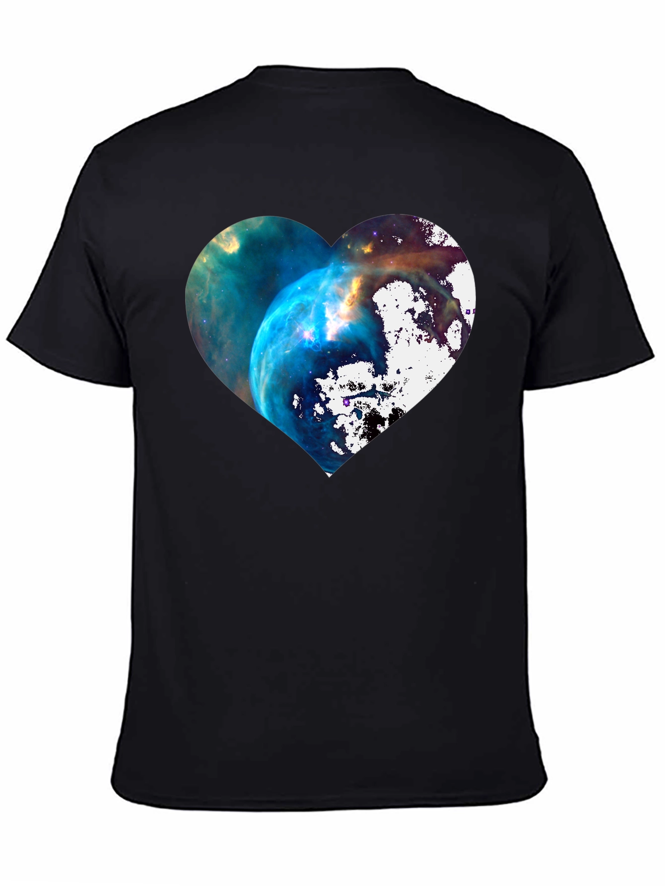 Galaxy Heart Graphic Black T-Shirt
