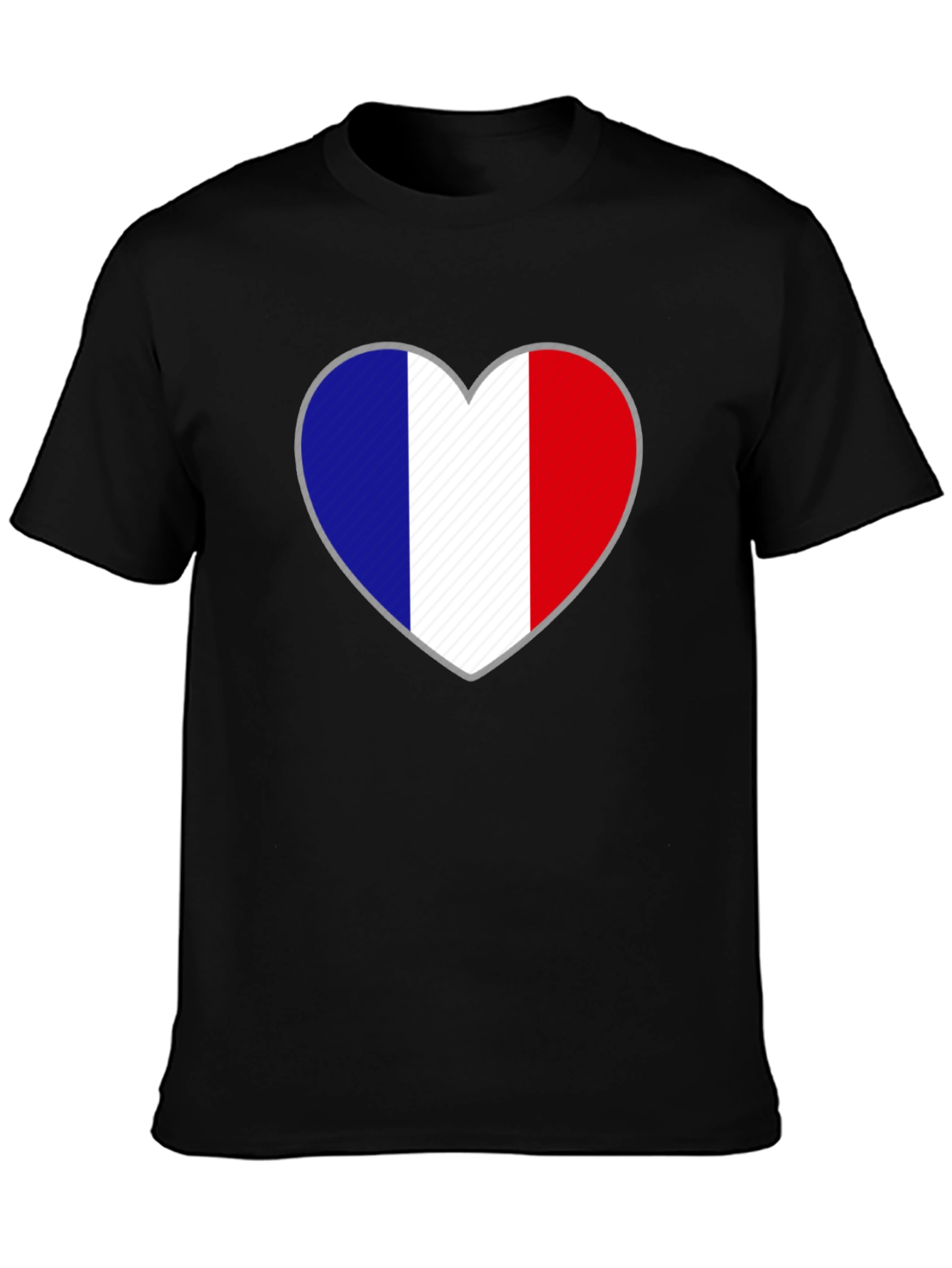 French Flag Heart Graphic T-Shirt