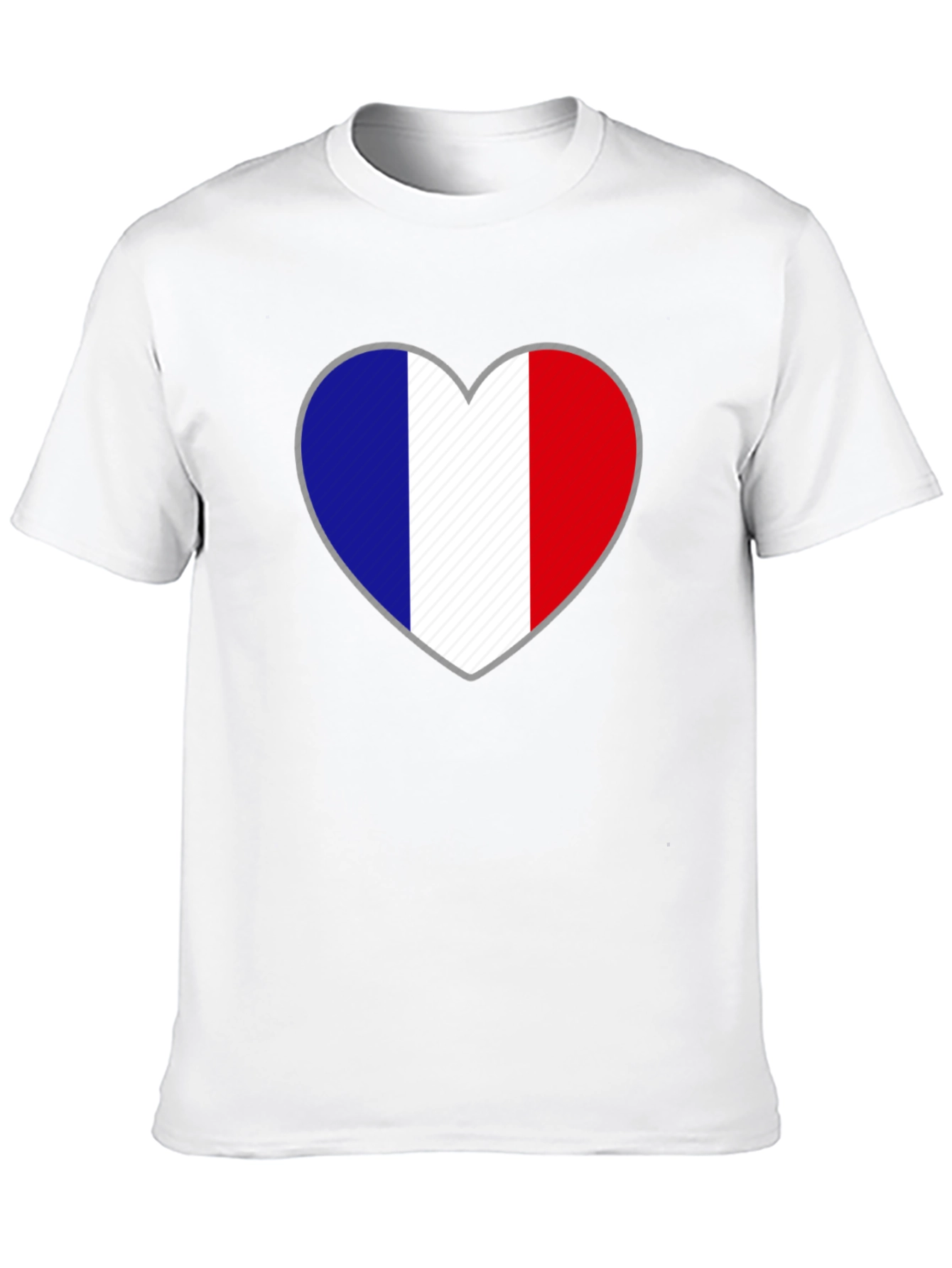 French Flag Heart Graphic T-Shirt
