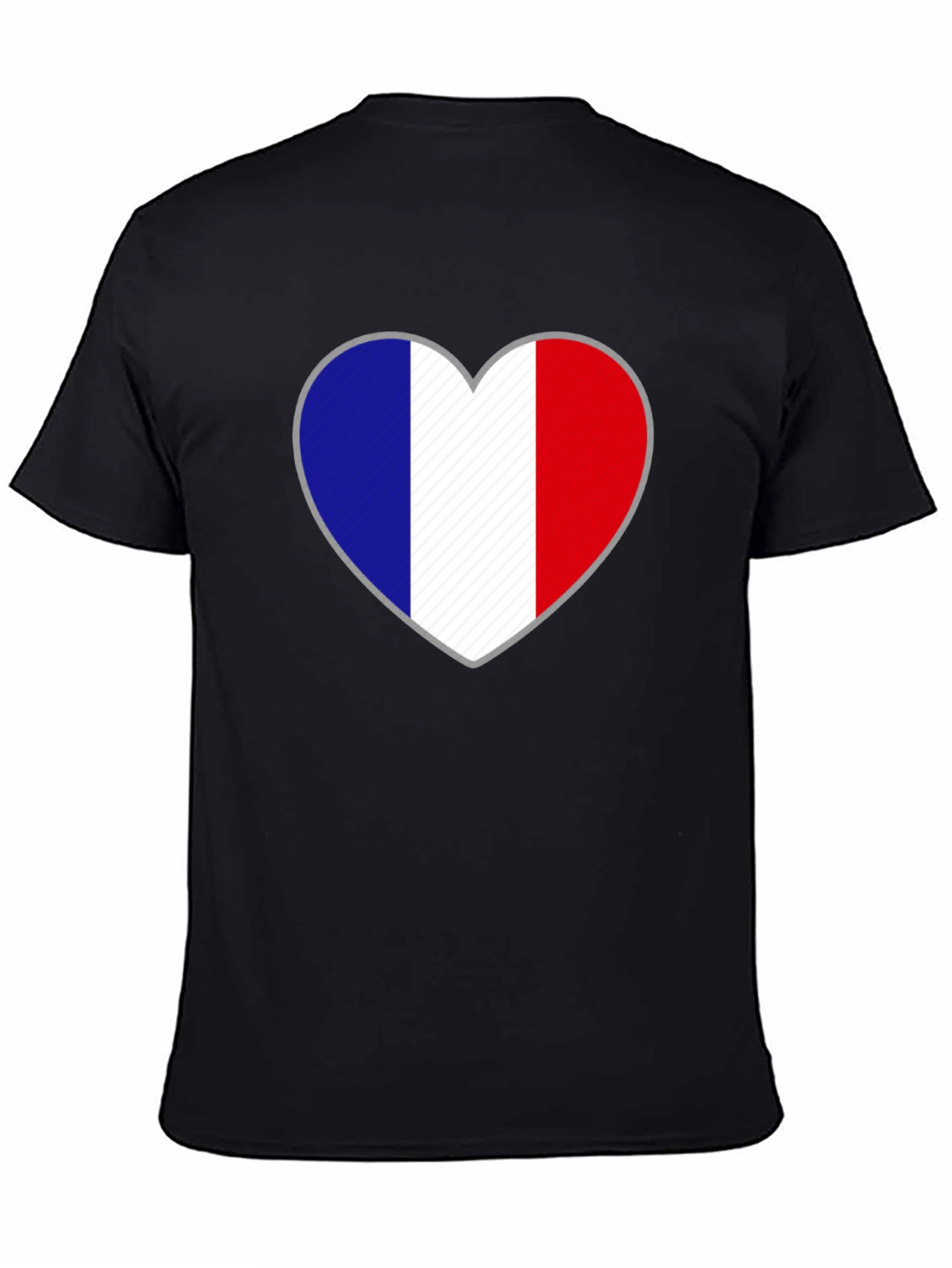 French Flag Heart Graphic T-Shirt