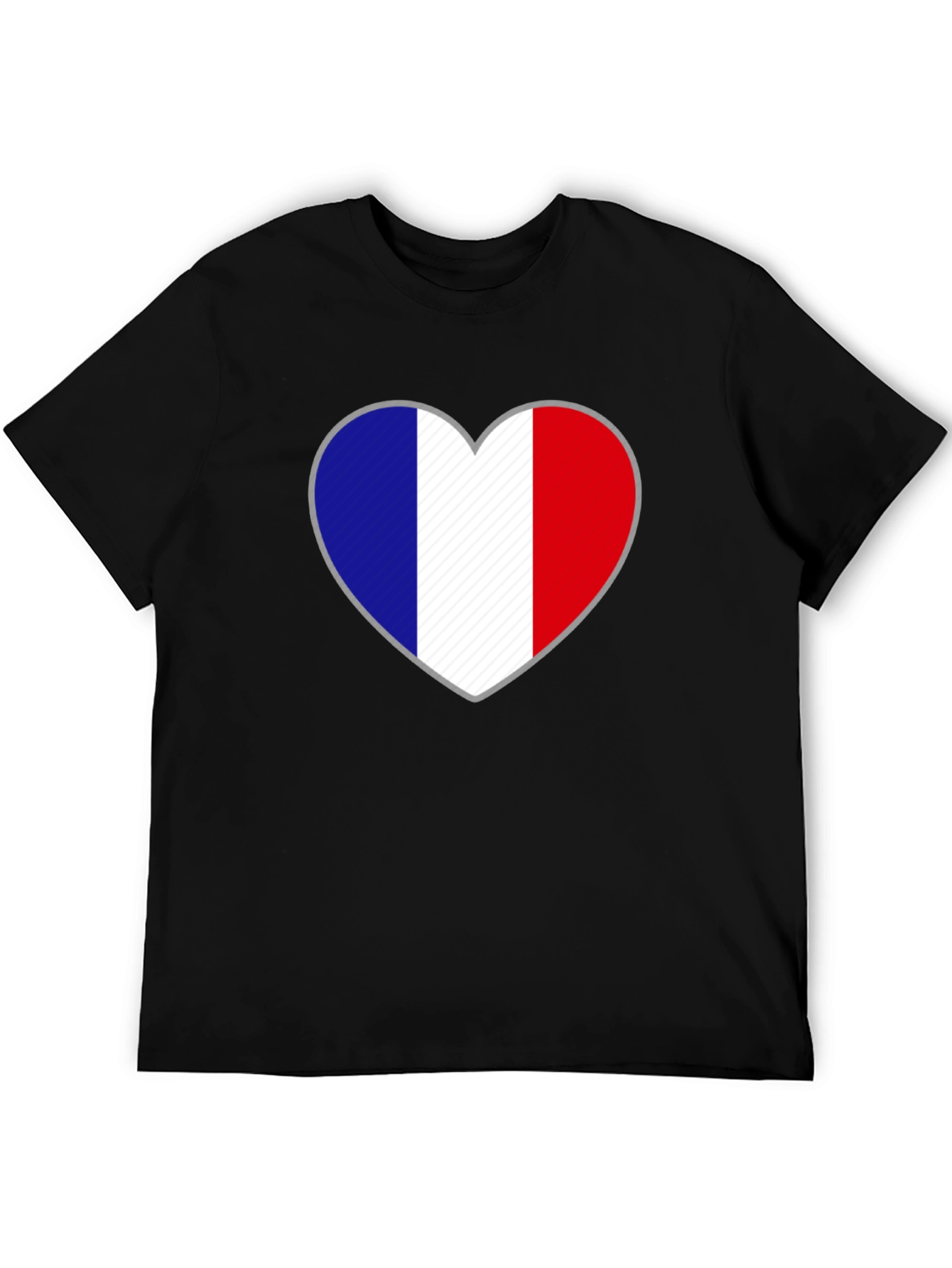 French Flag Heart Graphic T-Shirt