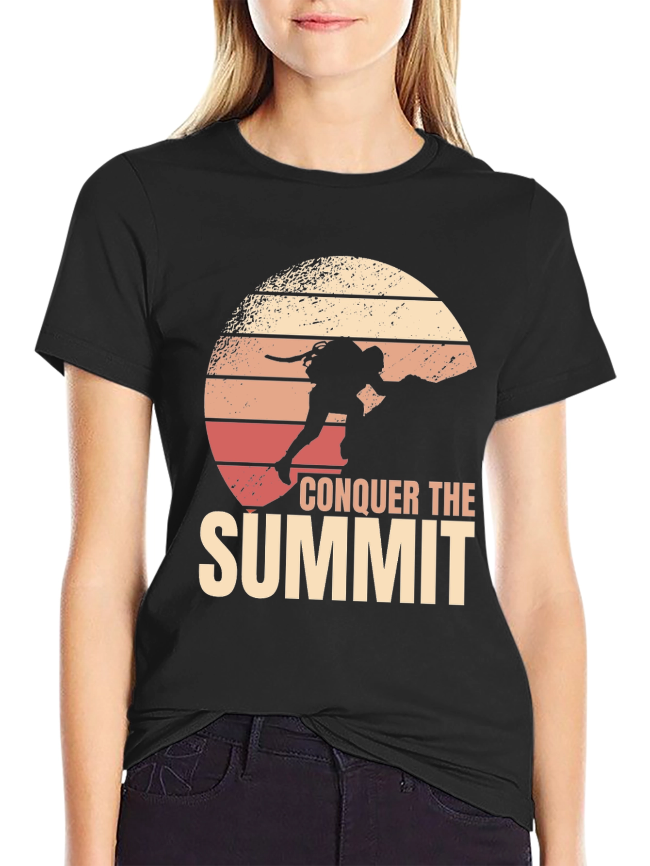 Conquer the Summit Black Graphic Tee