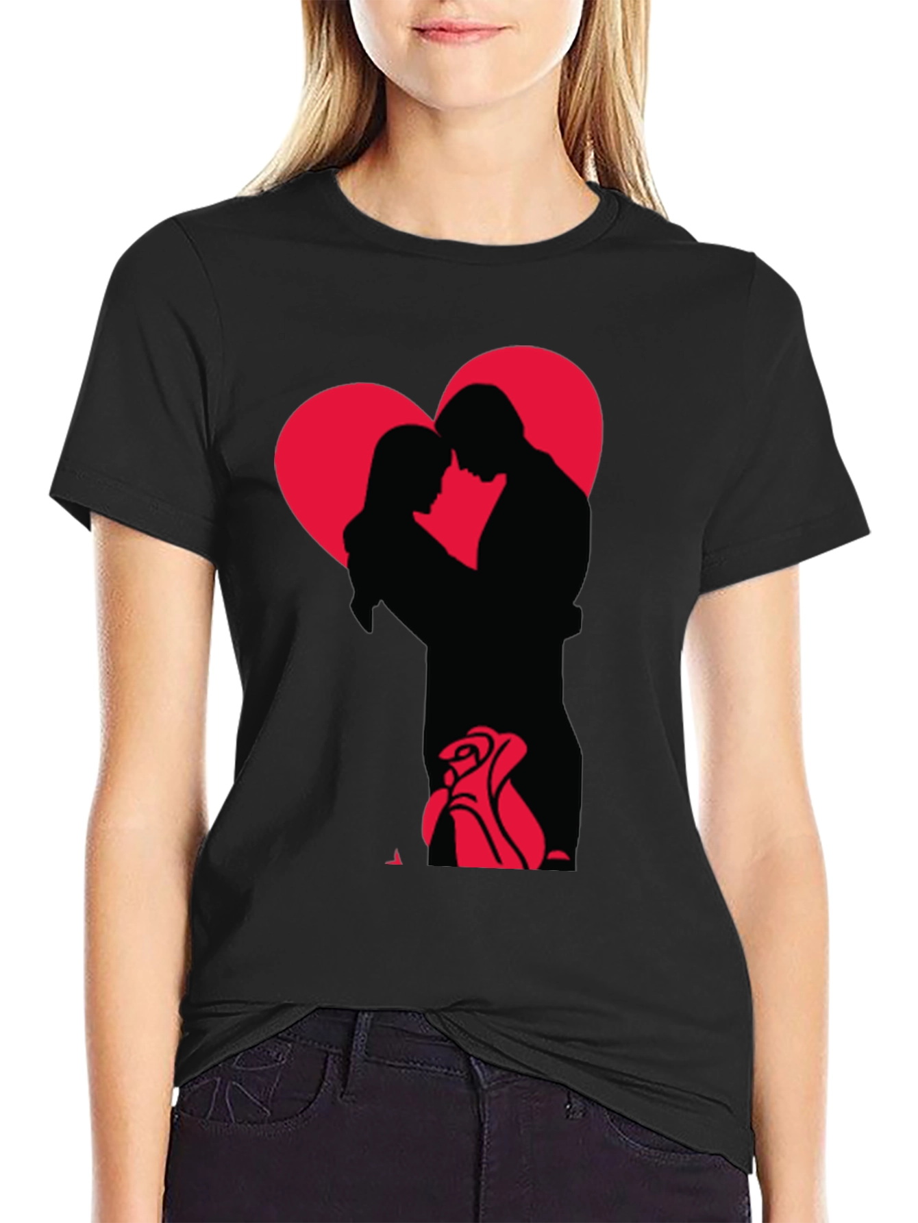 Romantic Embrace Graphic Tee - Valentines Day