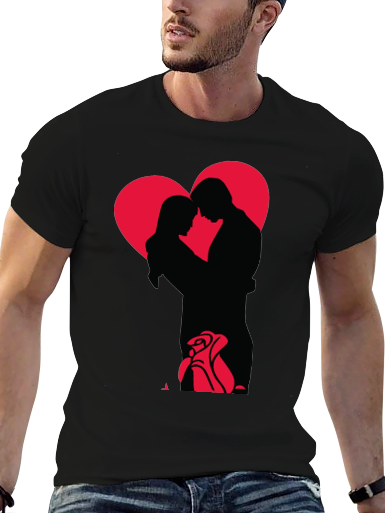 Romantic Embrace Graphic Tee - Valentines Day