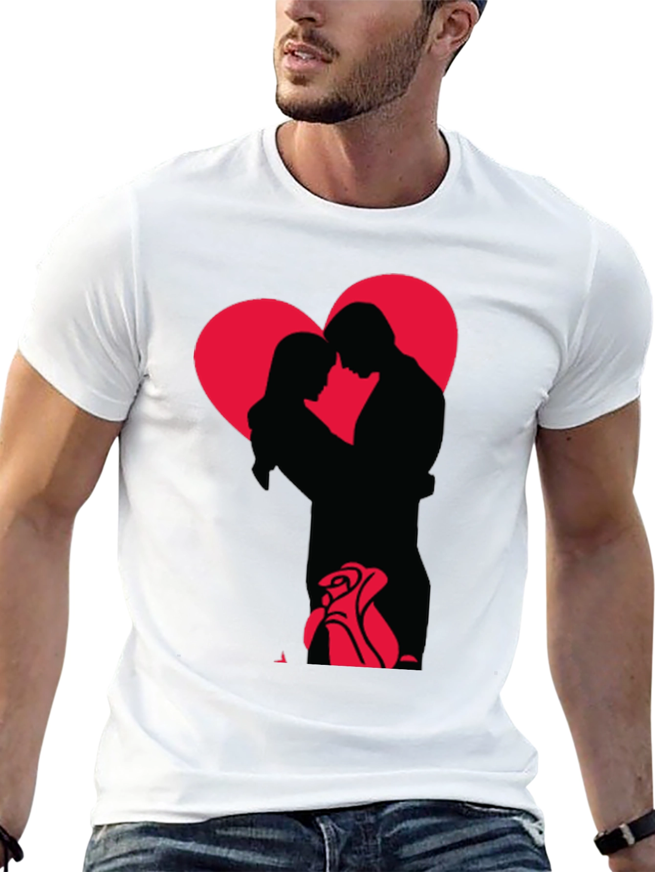 Romantic Embrace Graphic Tee - Valentines Day