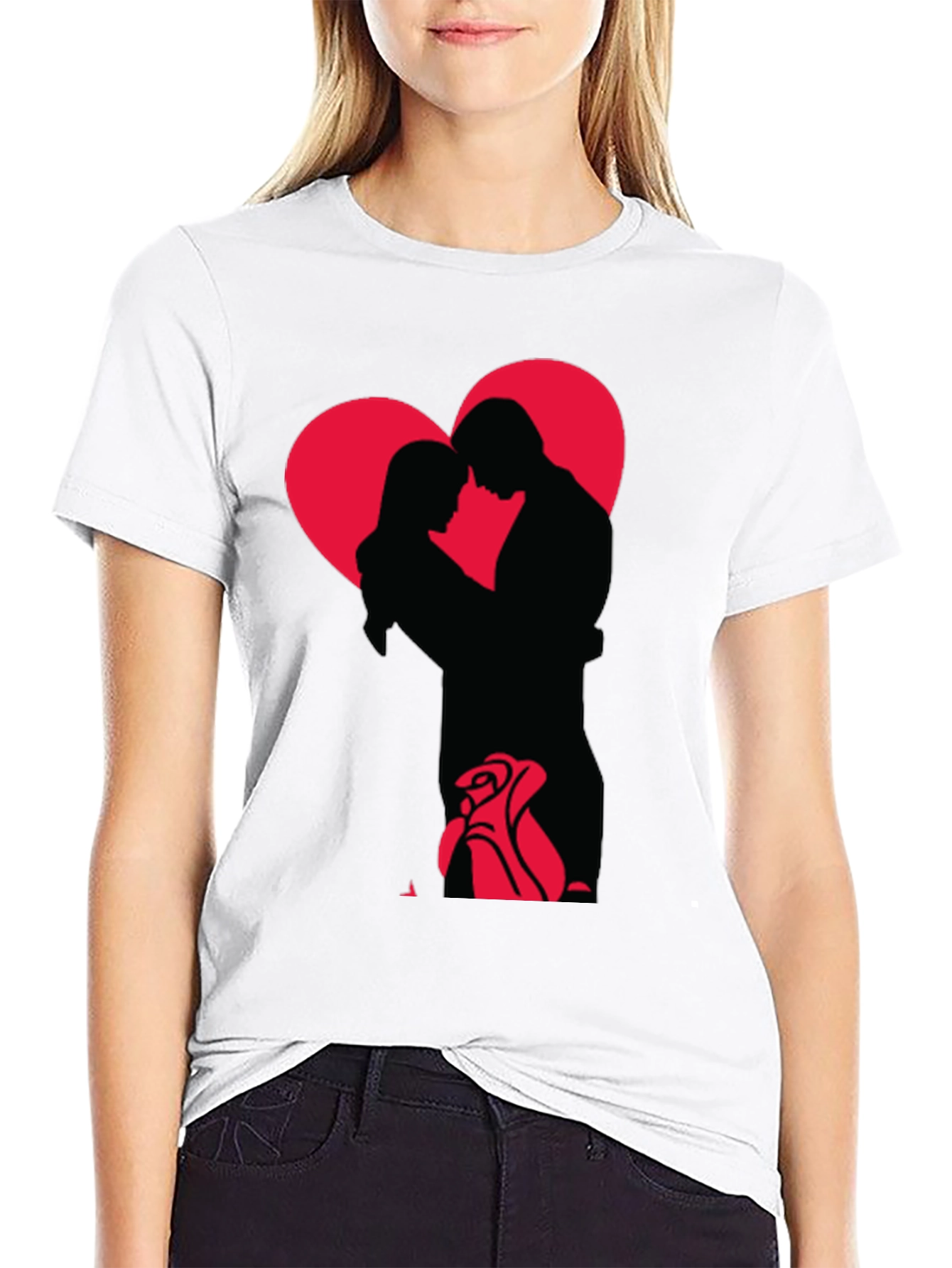 Romantic Embrace Graphic Tee - Valentines Day