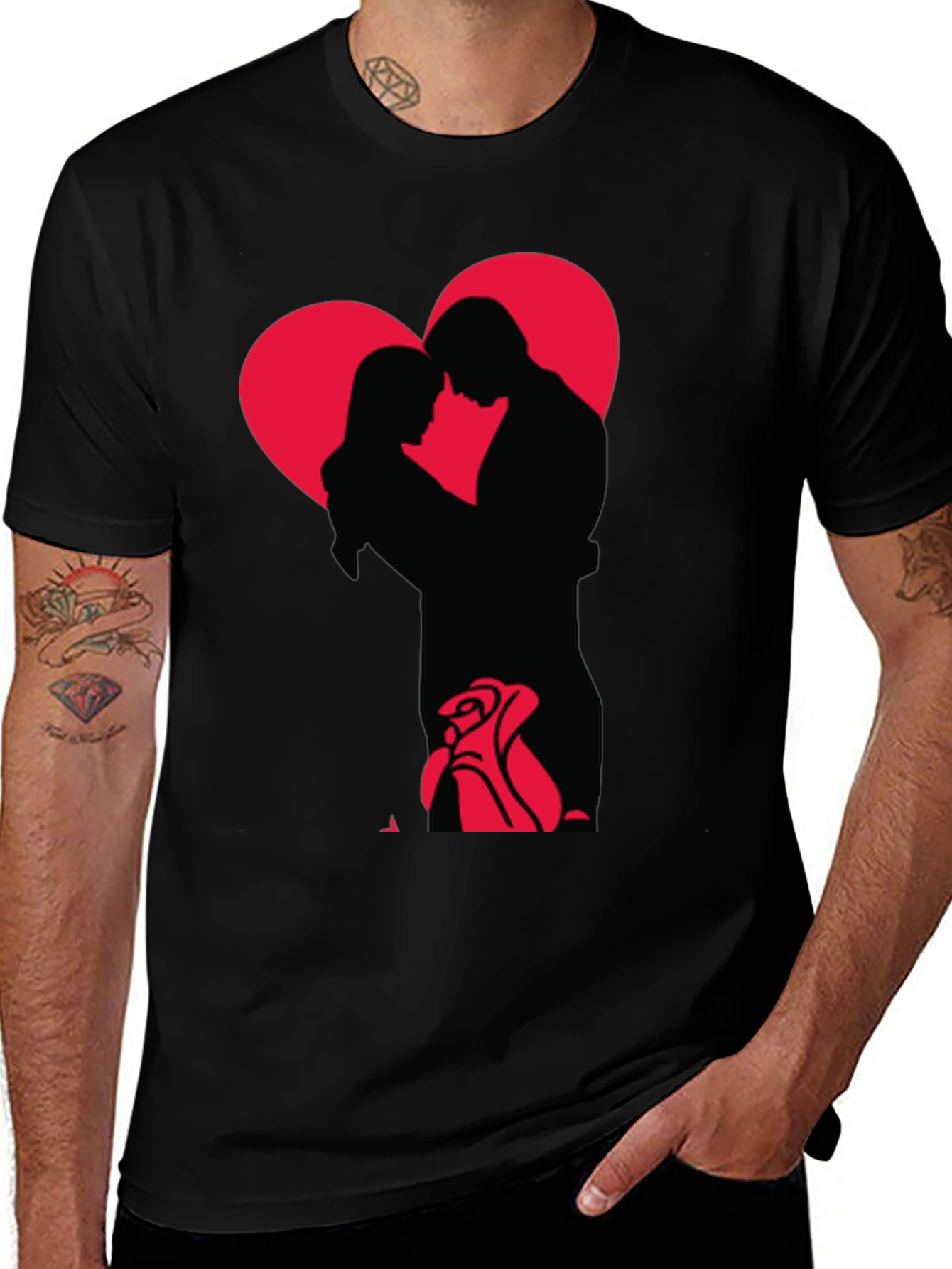 Romantic Embrace Graphic Tee - Valentines Day