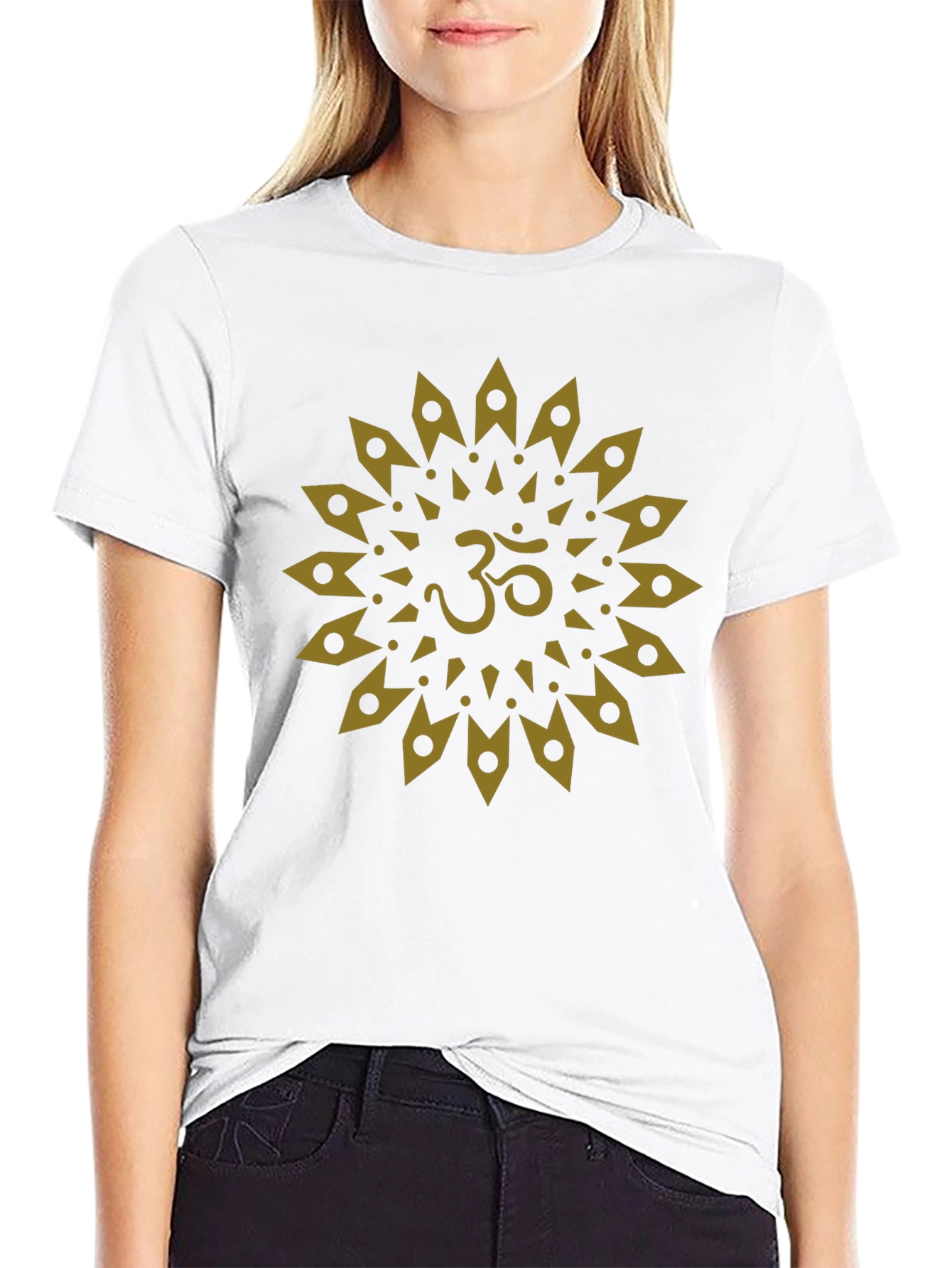 Om Mandala Graphic Tee - Black Cotton T-Shirt