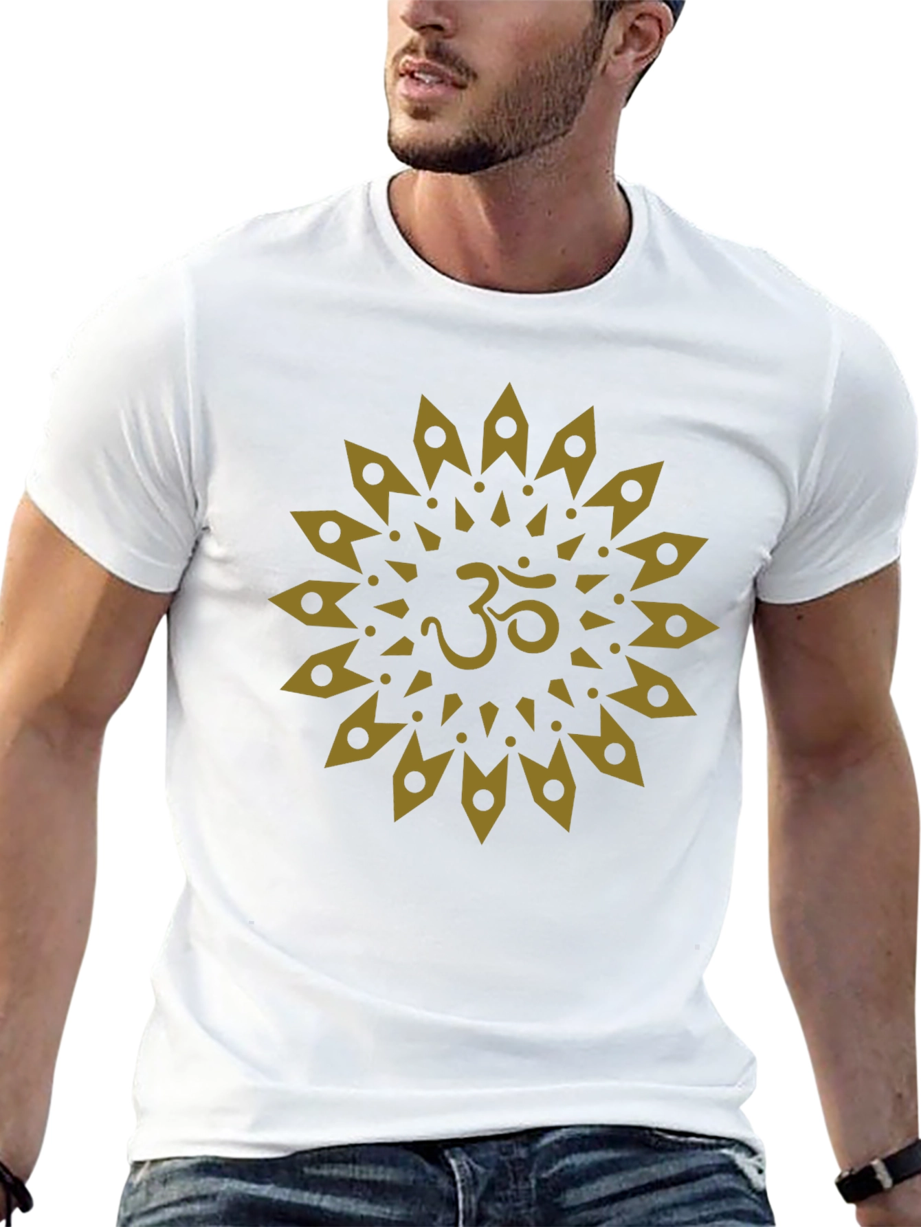 Om Mandala Graphic Tee - Black Cotton T-Shirt