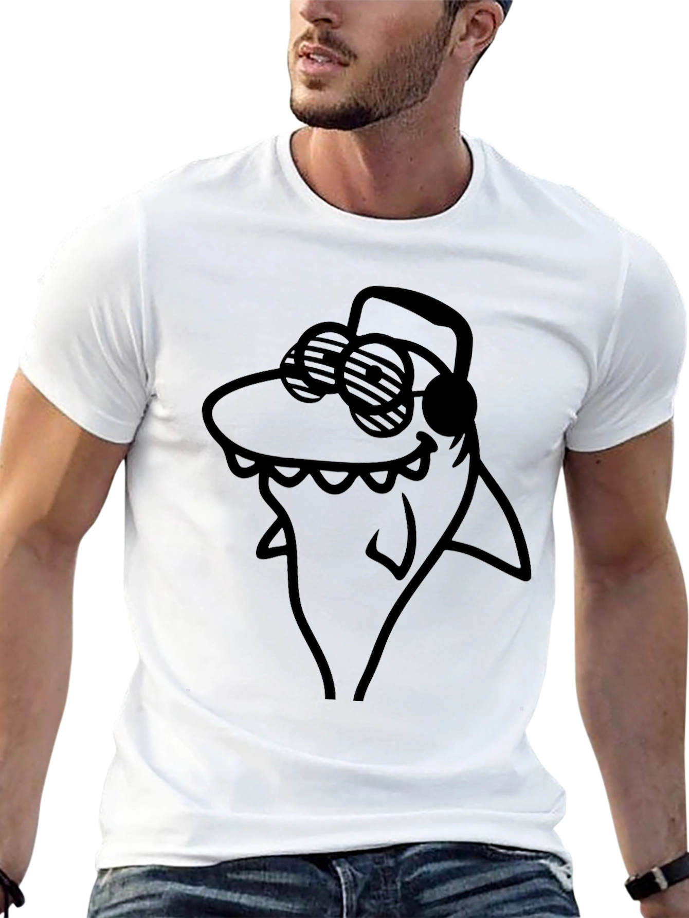 Cool Shark Graphic Black T-Shirt
