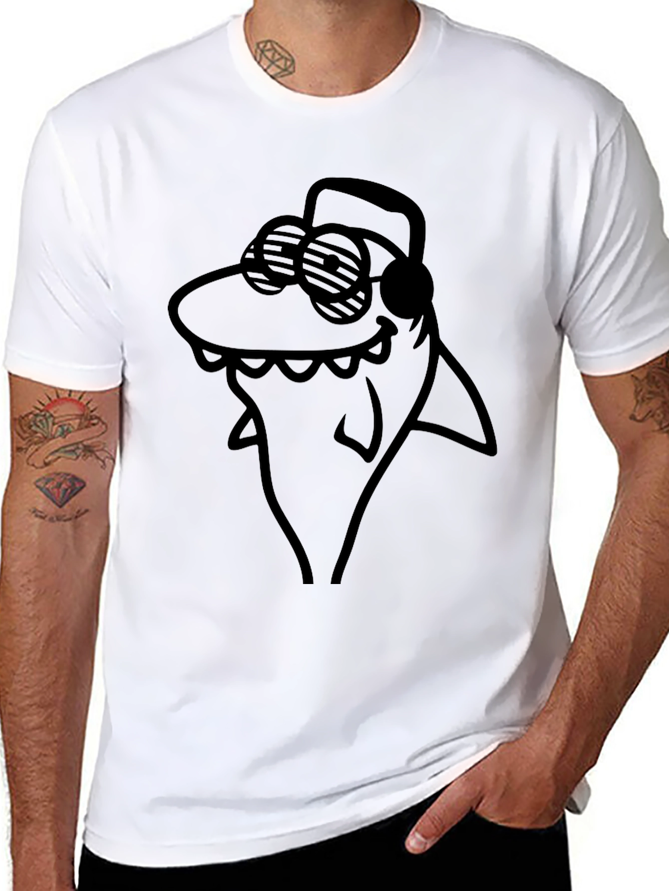 Cool Shark Graphic Black T-Shirt