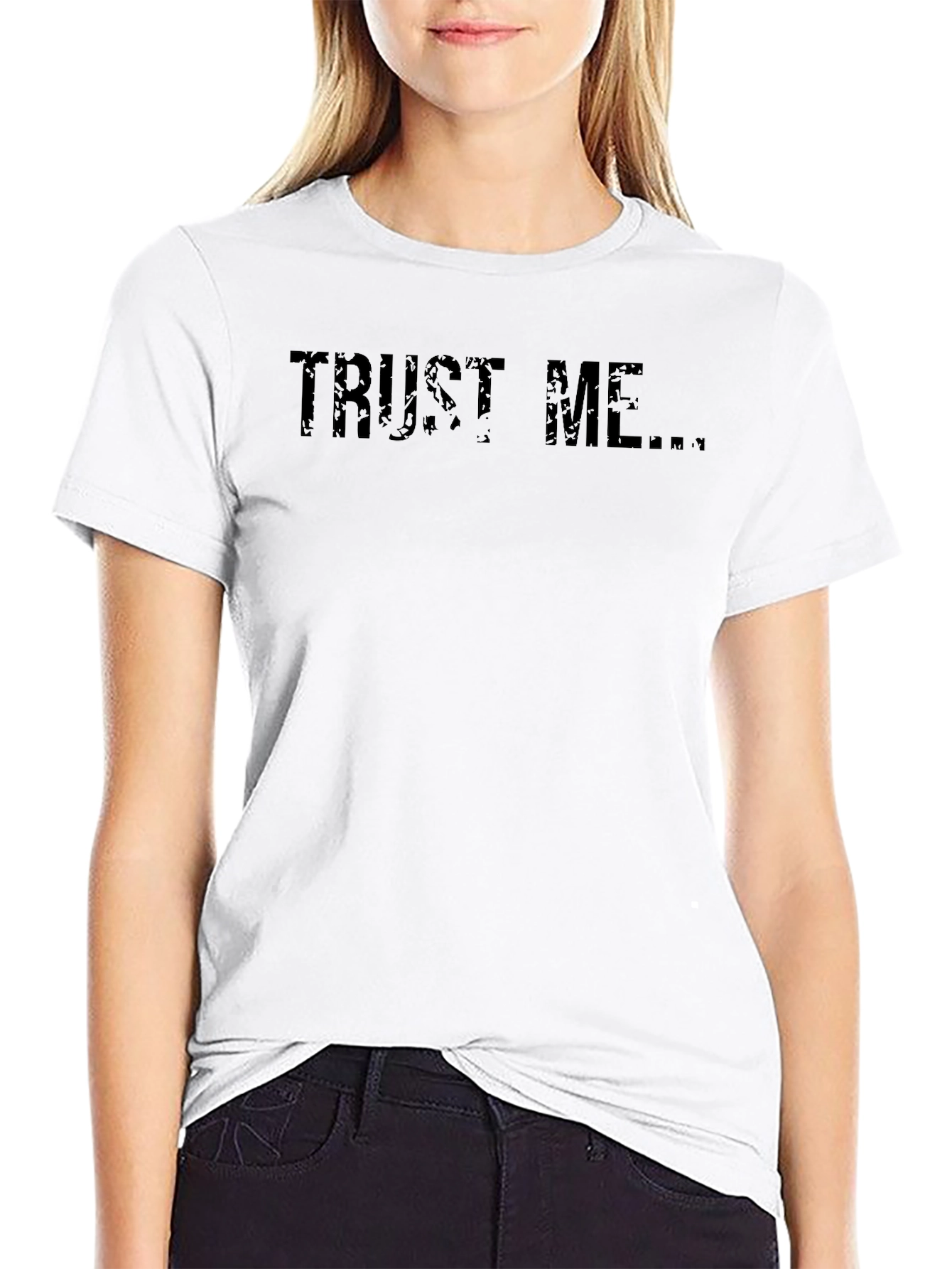 Trust Me Graphic Tee - Black Cotton T-Shirt