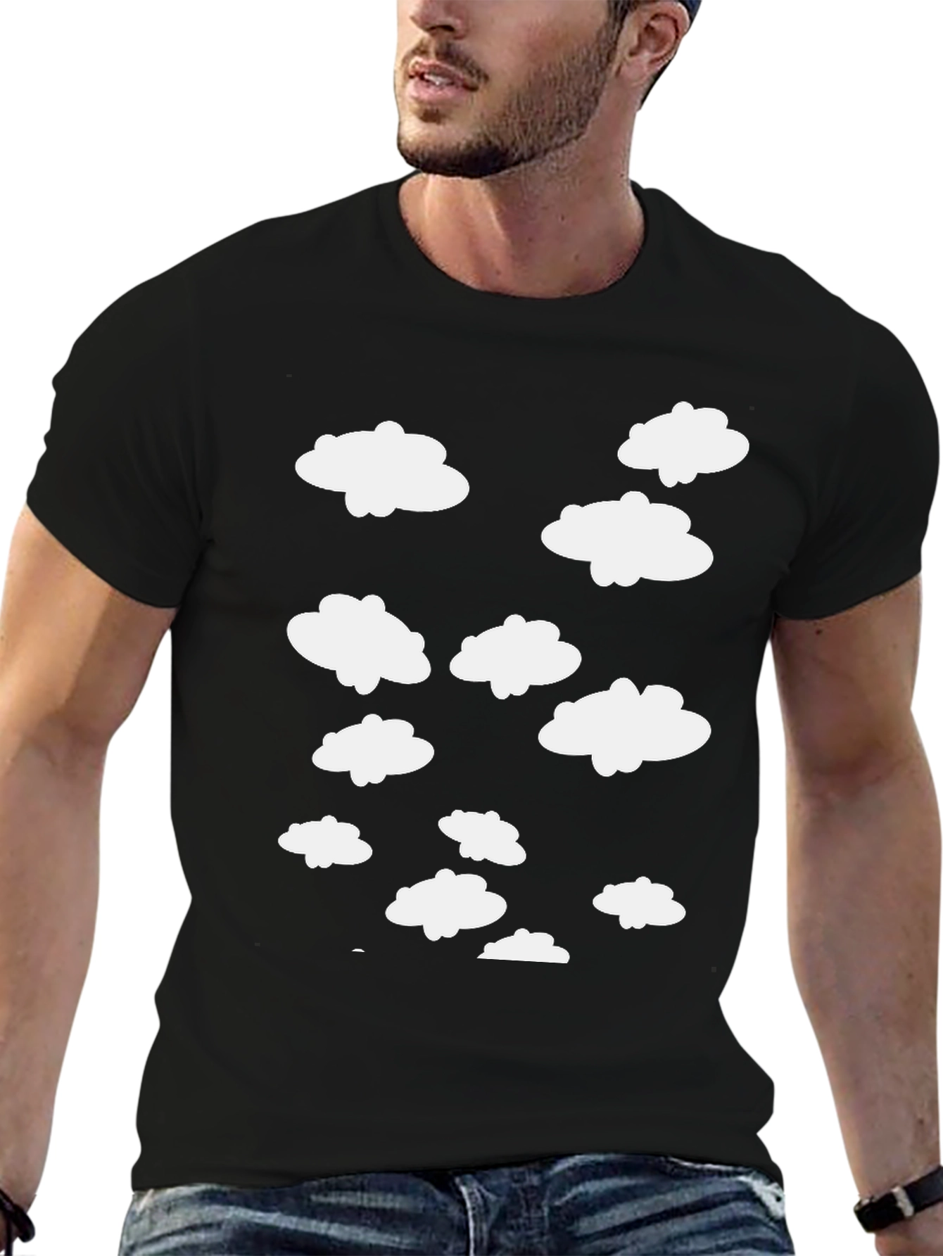 Cloud Print Black T-Shirt