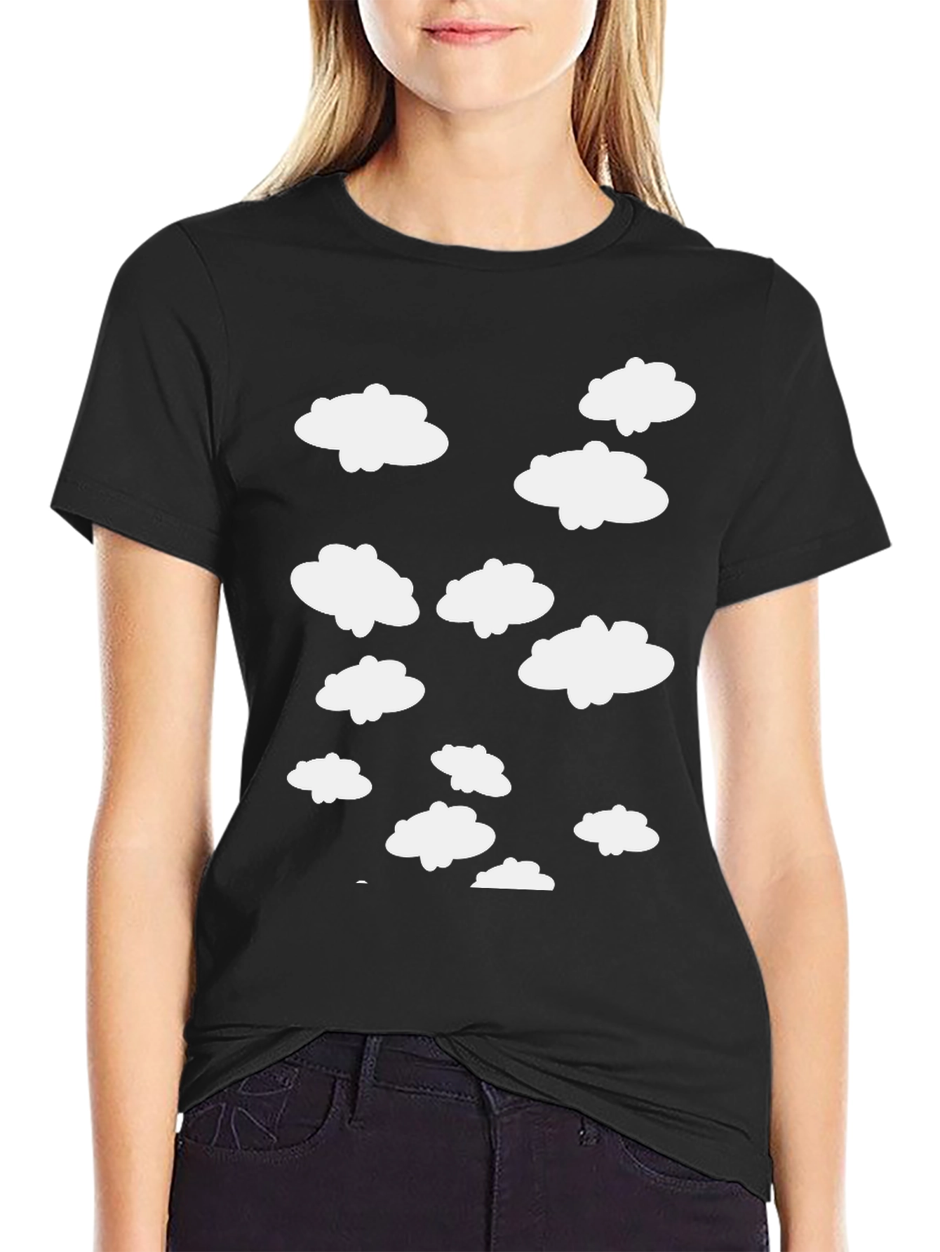 Cloud Print Black T-Shirt