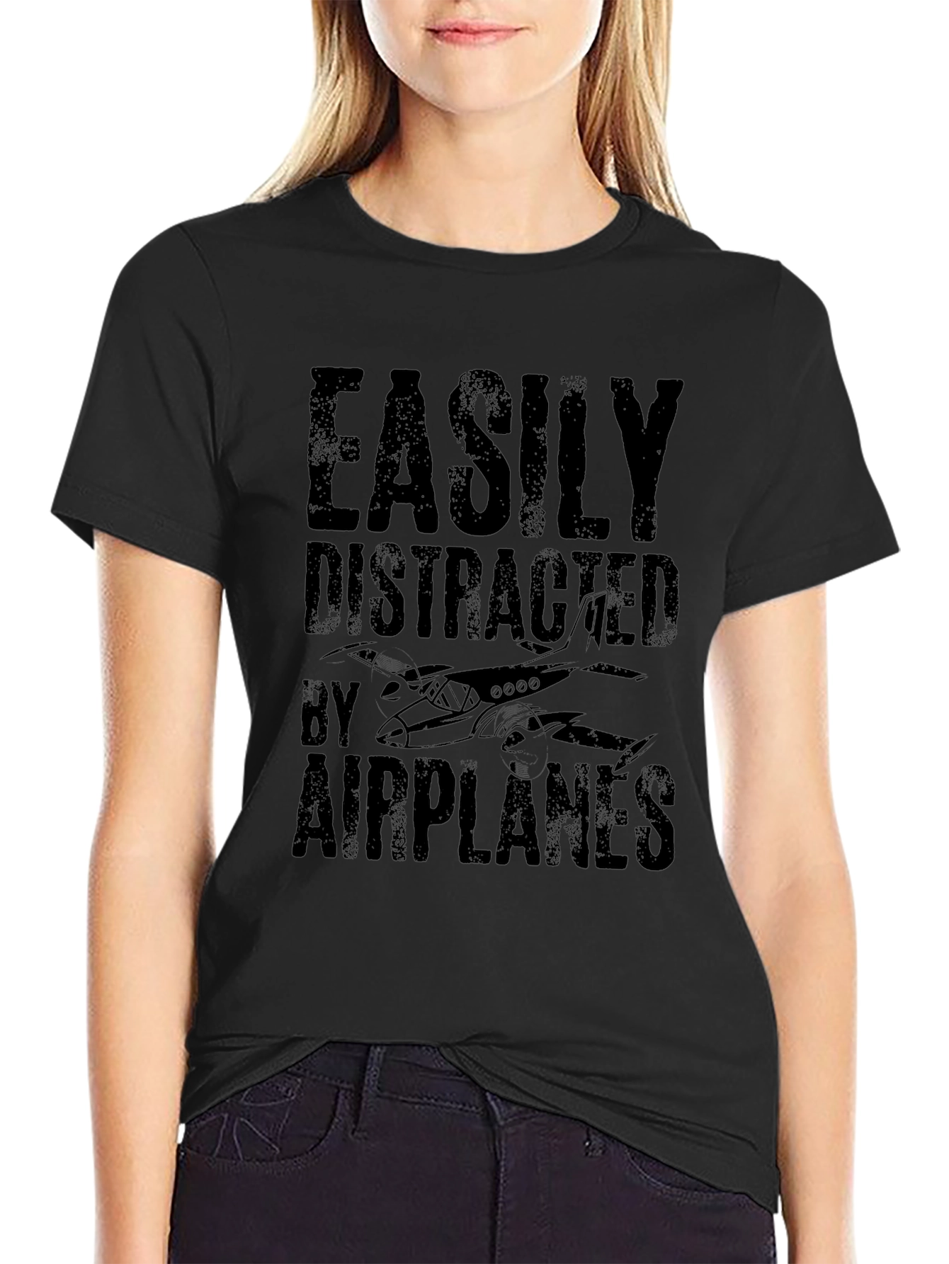 Easily Distracted By Airplanes Graphic Tee