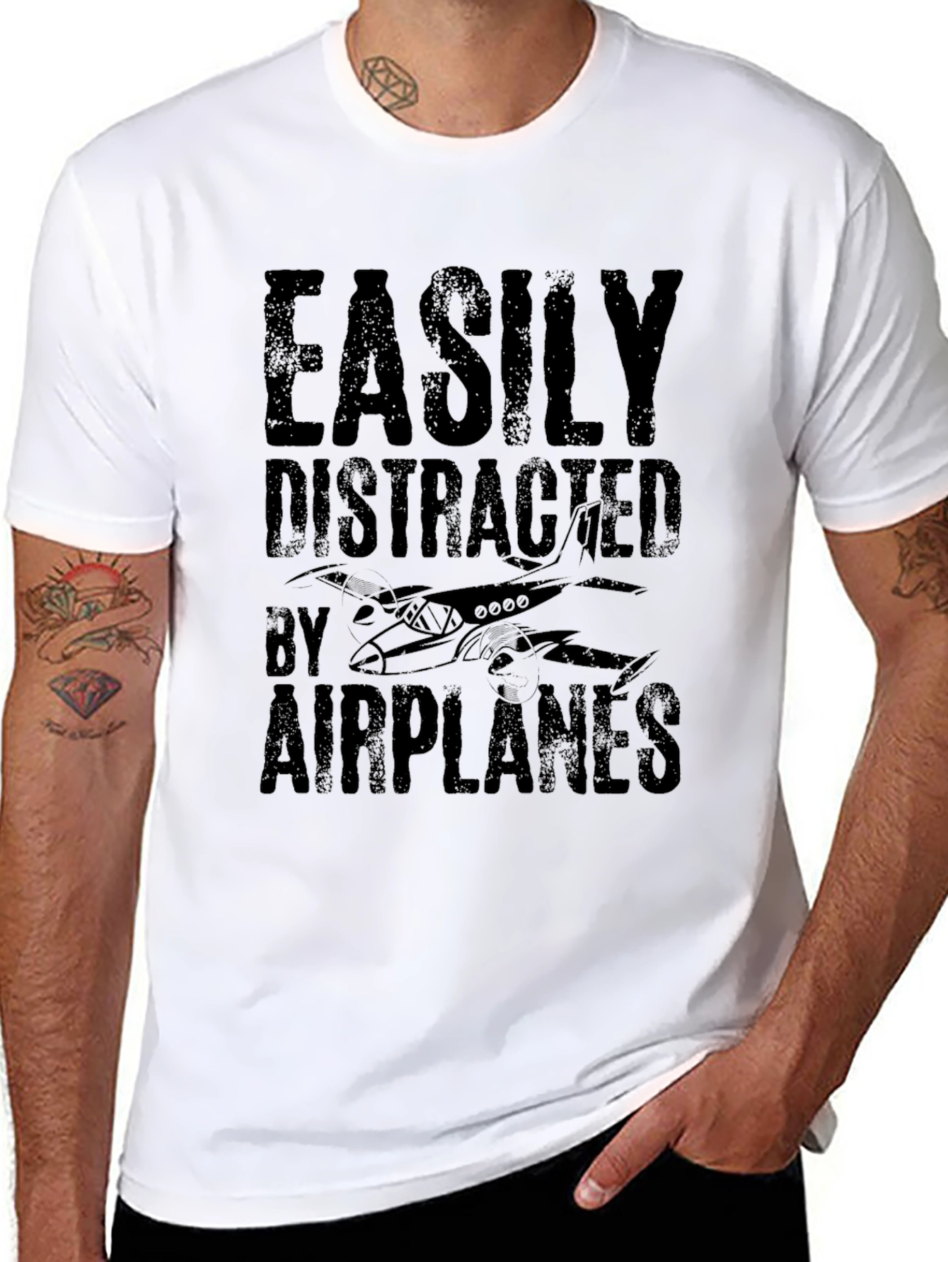 Easily Distracted By Airplanes Graphic Tee