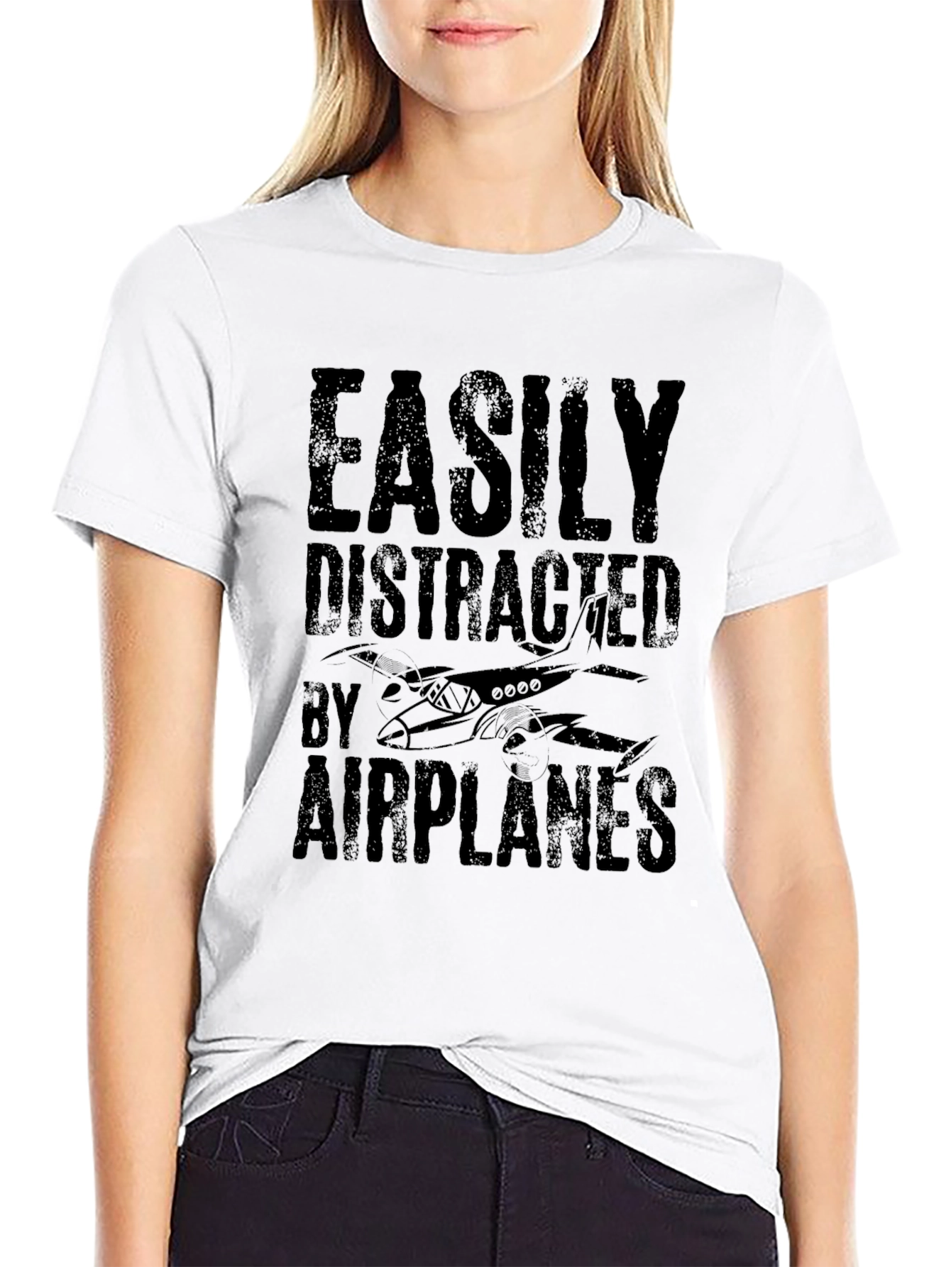 Easily Distracted By Airplanes Graphic Tee
