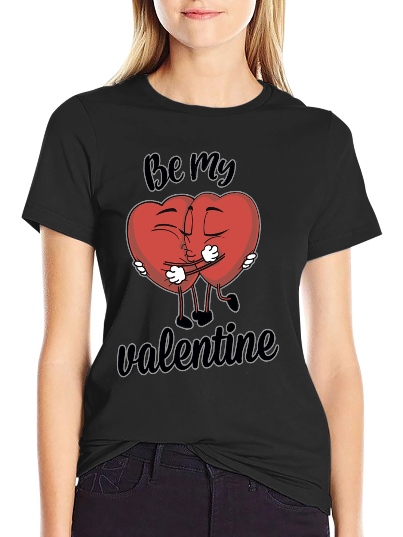 Be My Valentine T-Shirt - Heart Cartoon Design