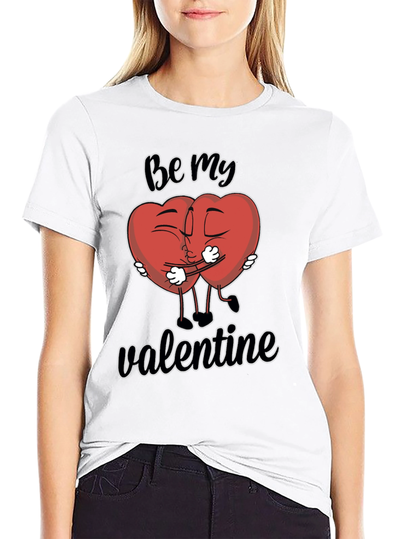 Be My Valentine T-Shirt - Heart Cartoon Design