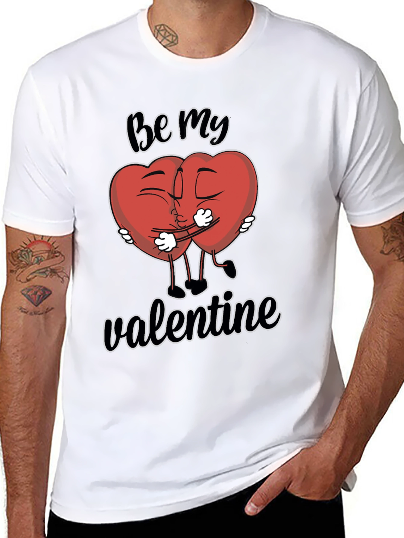 Be My Valentine T-Shirt - Heart Cartoon Design