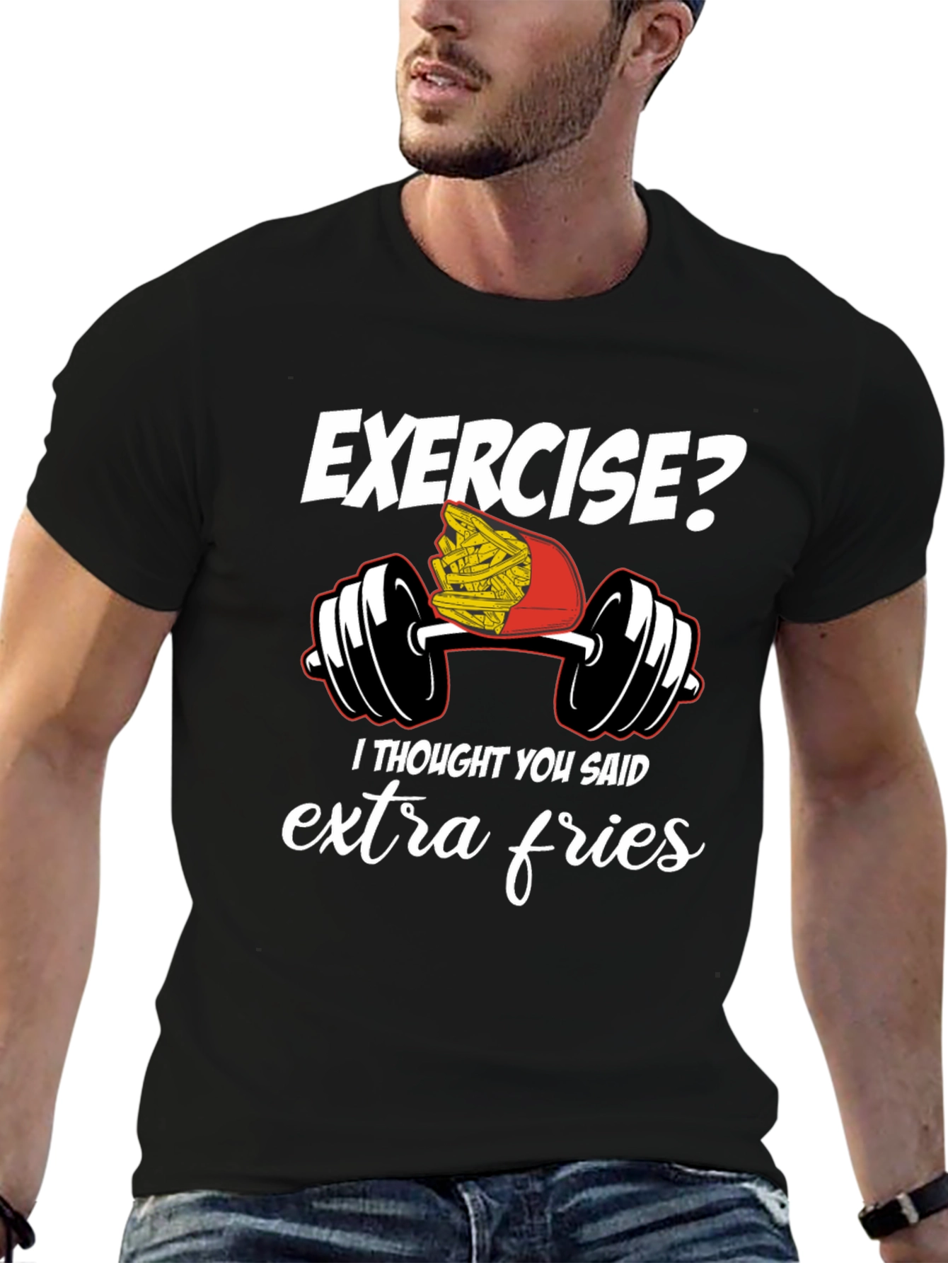 Exercise Extra Fries Graphic T-Shirt