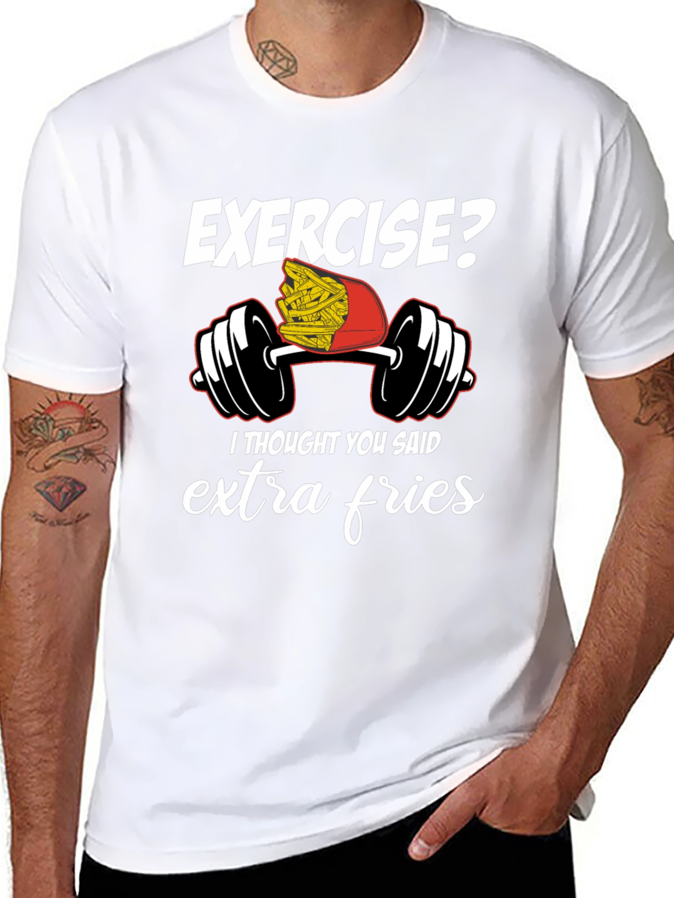 Exercise Extra Fries Graphic T-Shirt