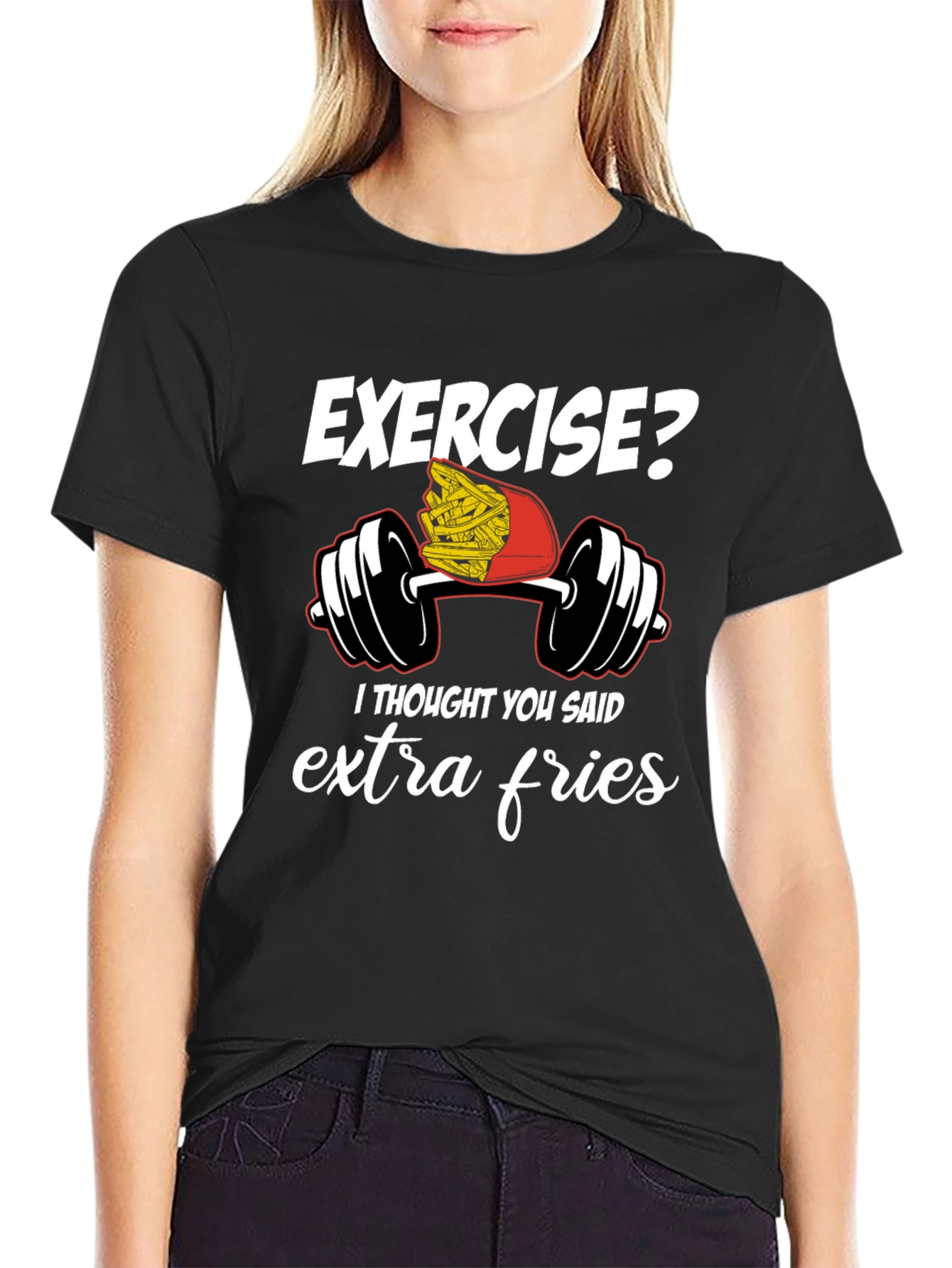 Exercise Extra Fries Graphic T-Shirt