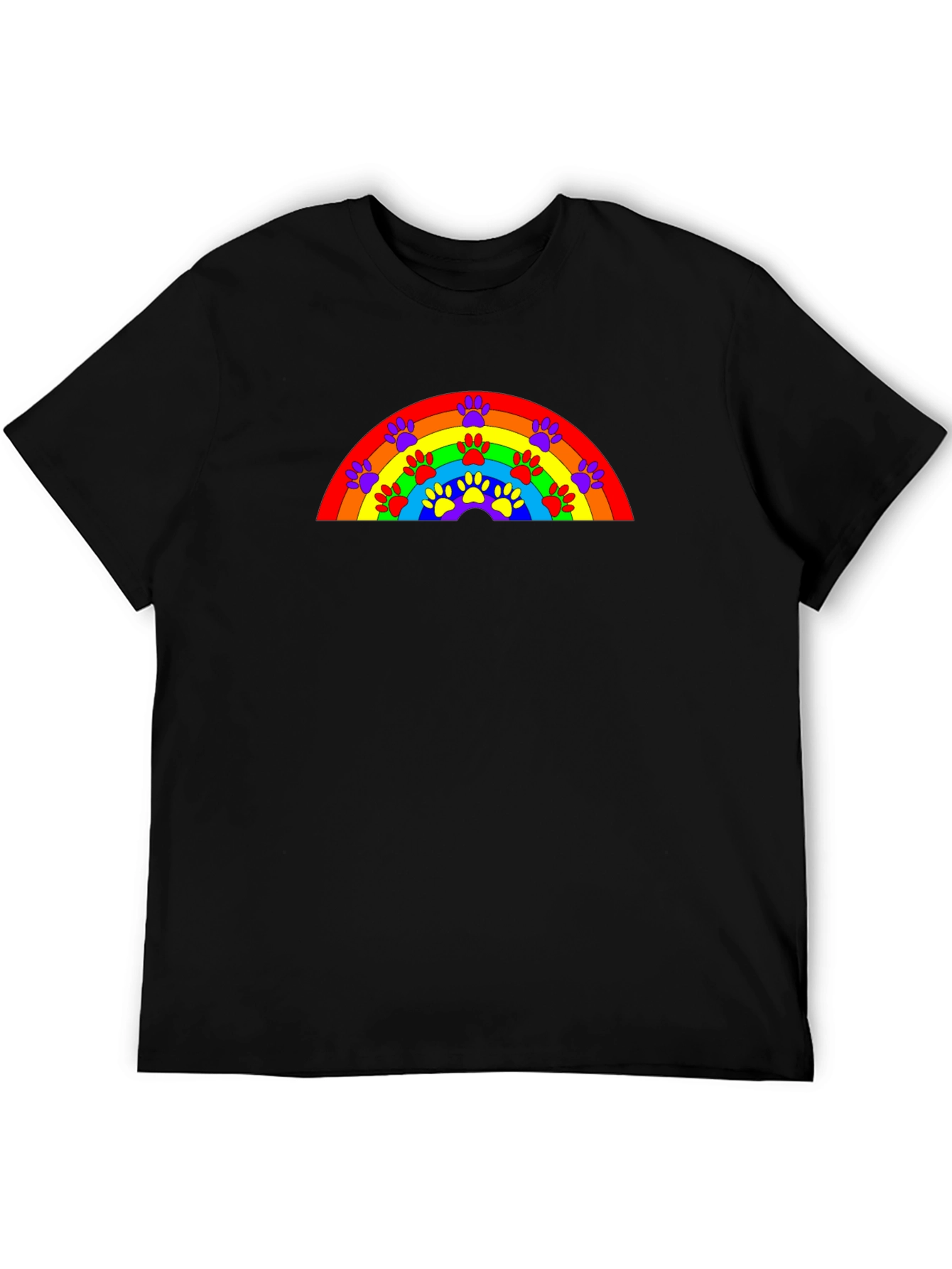 Rainbow Paw Print T-Shirt - Unisex Design