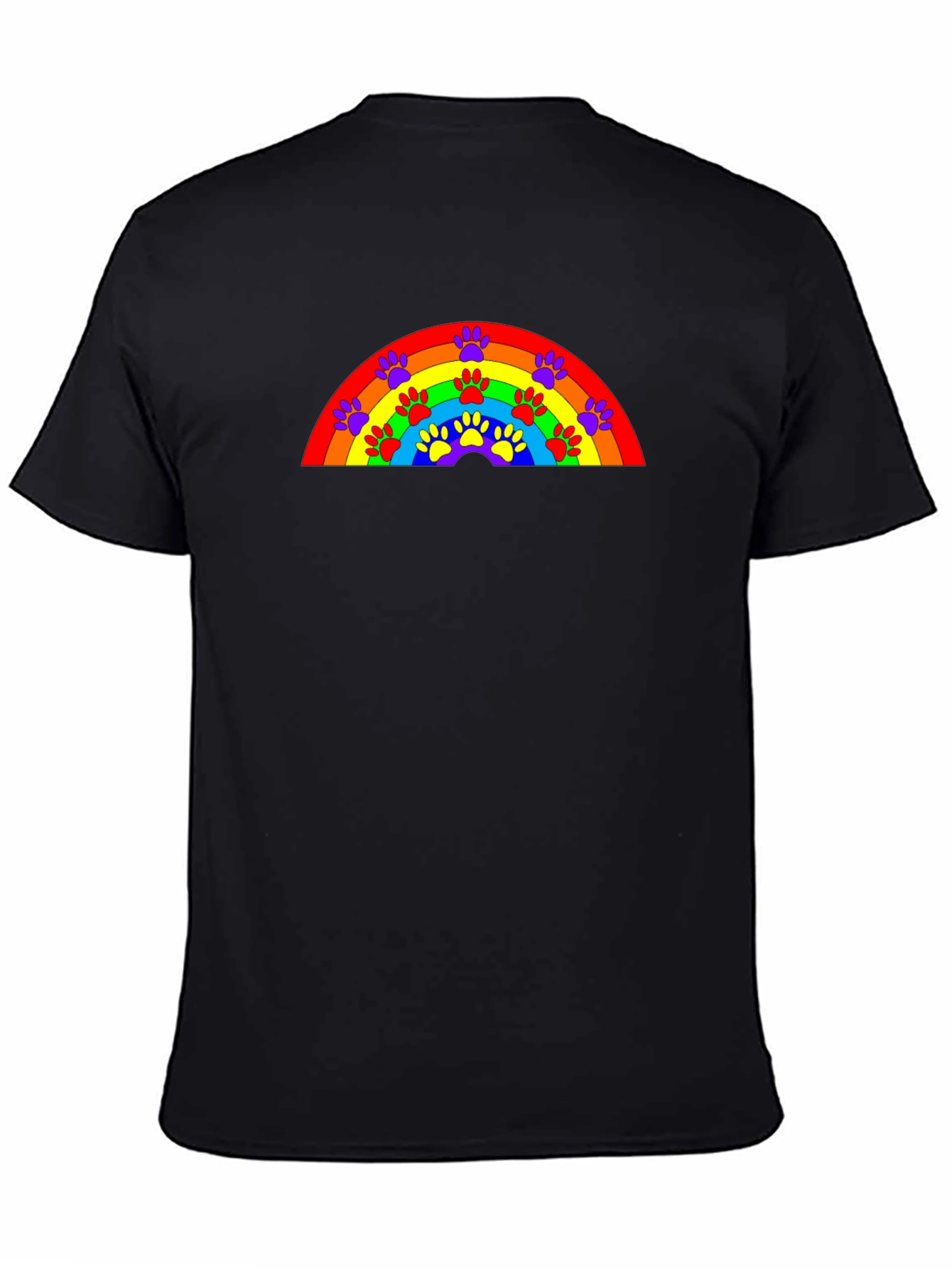 Rainbow Paw Print T-Shirt - Unisex Design