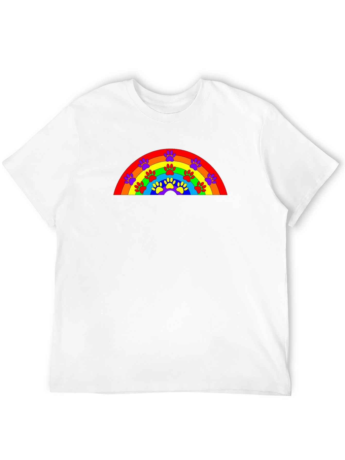 Rainbow Paw Print T-Shirt - Unisex Design