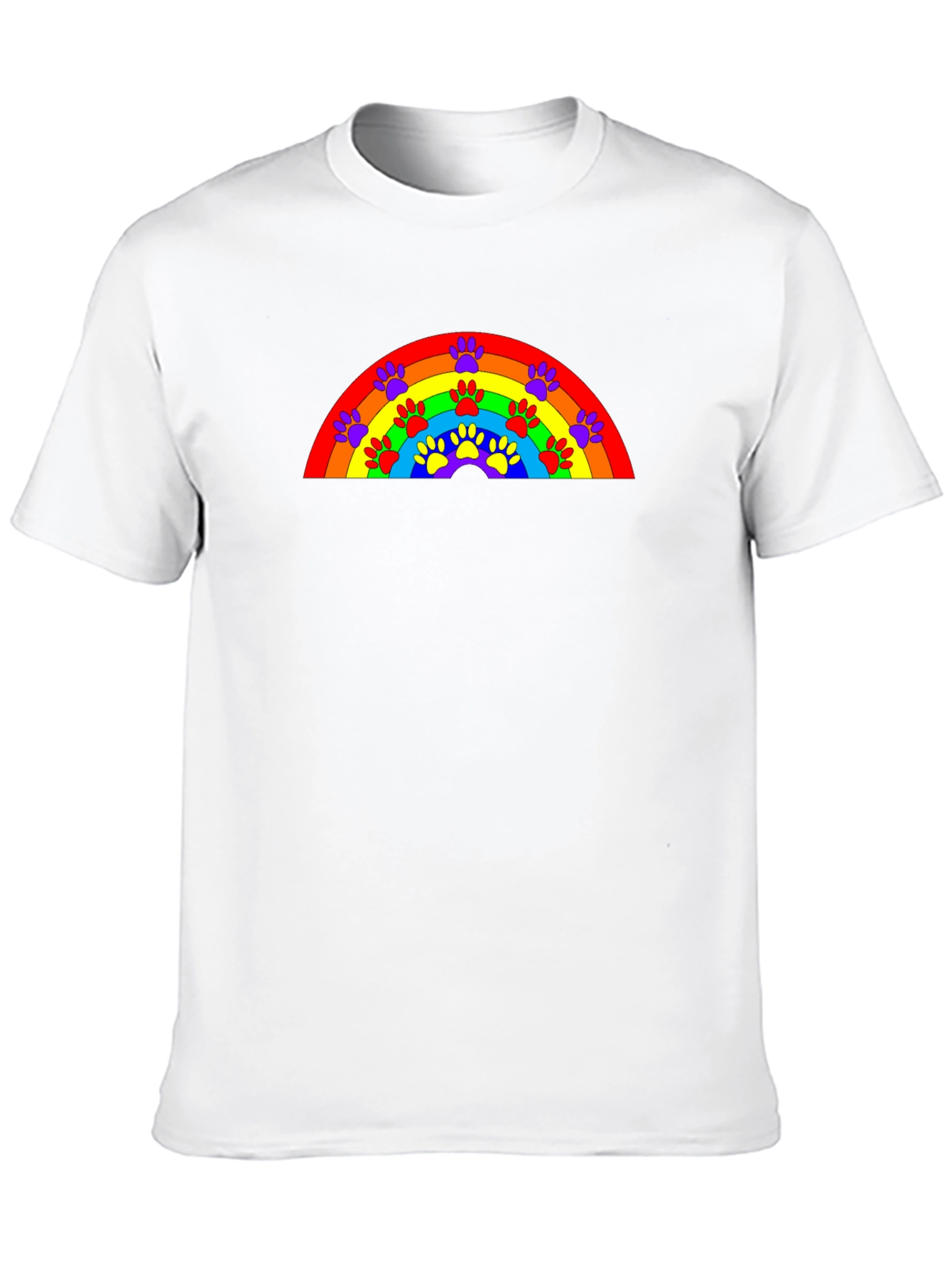 Rainbow Paw Print T-Shirt - Unisex Design