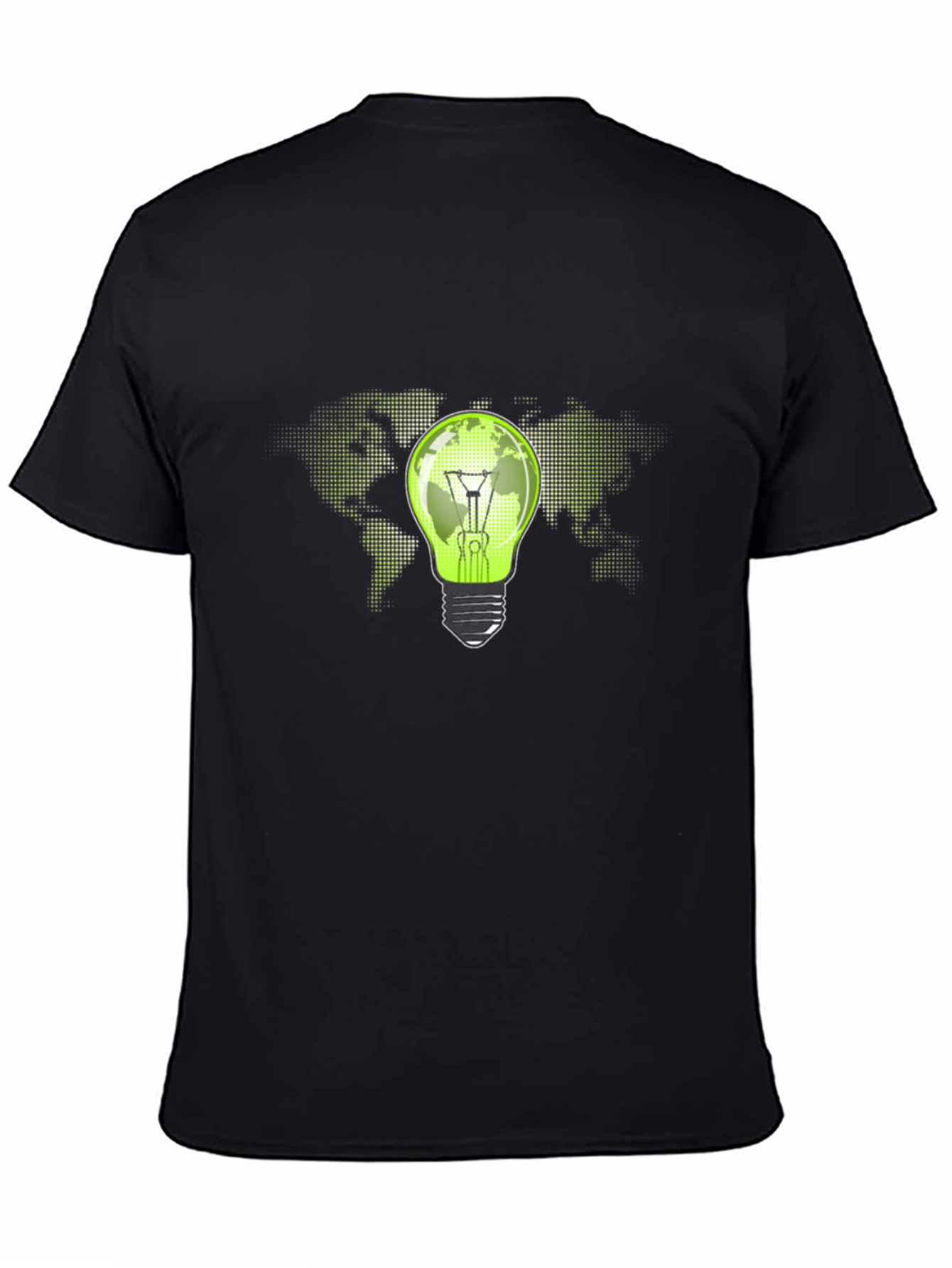 Eco-Friendly World Bulb Black T-Shirt