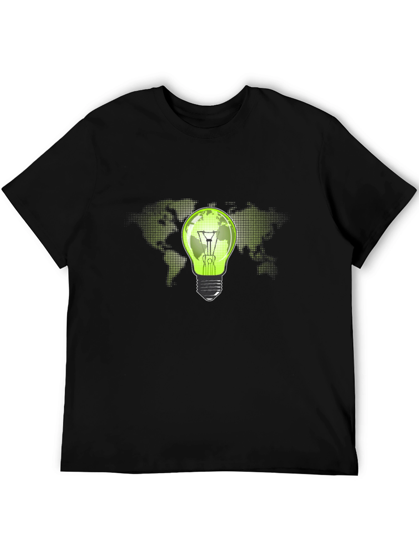 Eco-Friendly World Bulb Black T-Shirt