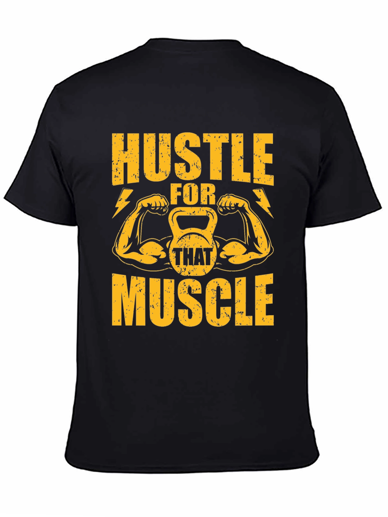 Hustle For That Muscle Black Graphic Tee