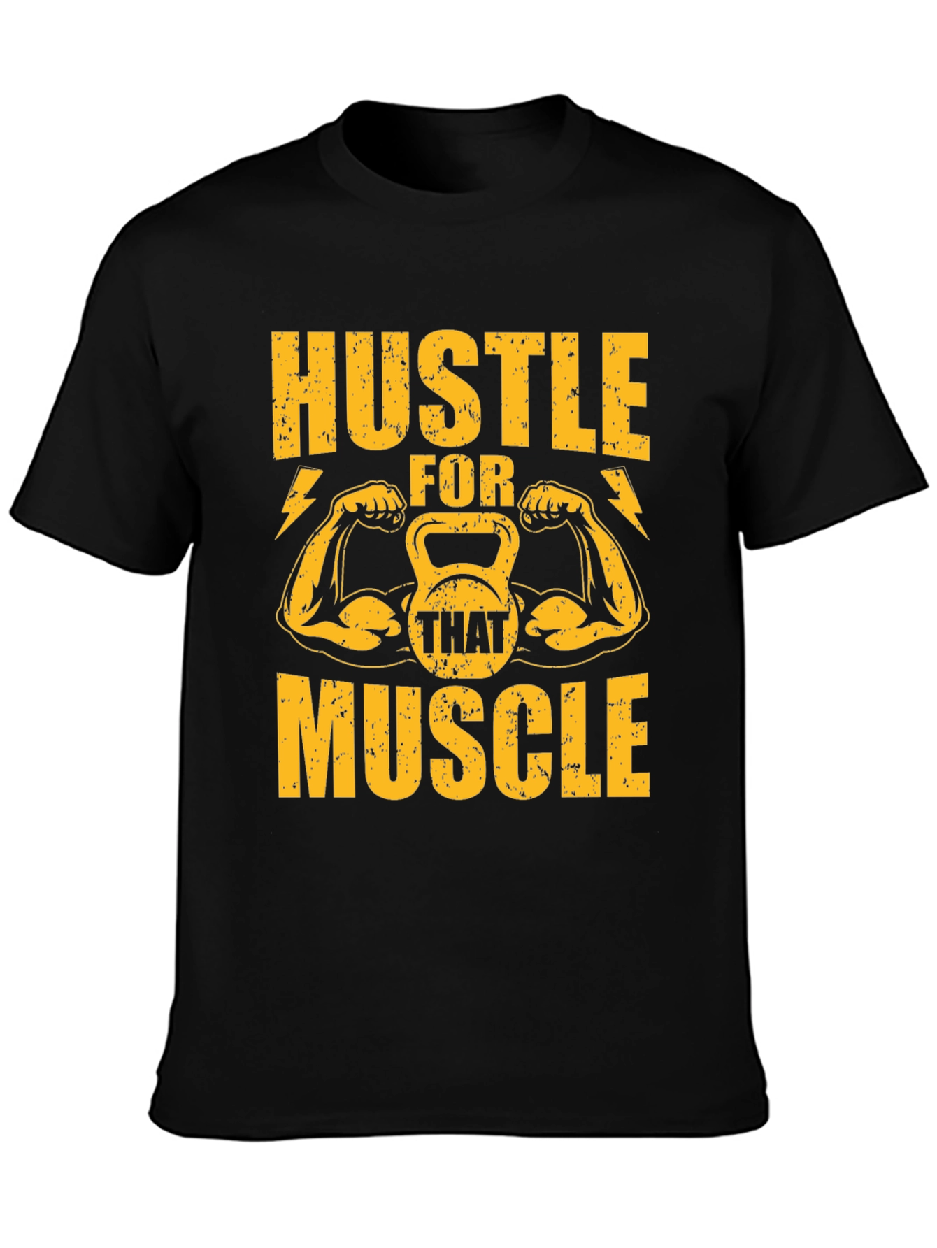 Hustle For That Muscle Black Graphic Tee